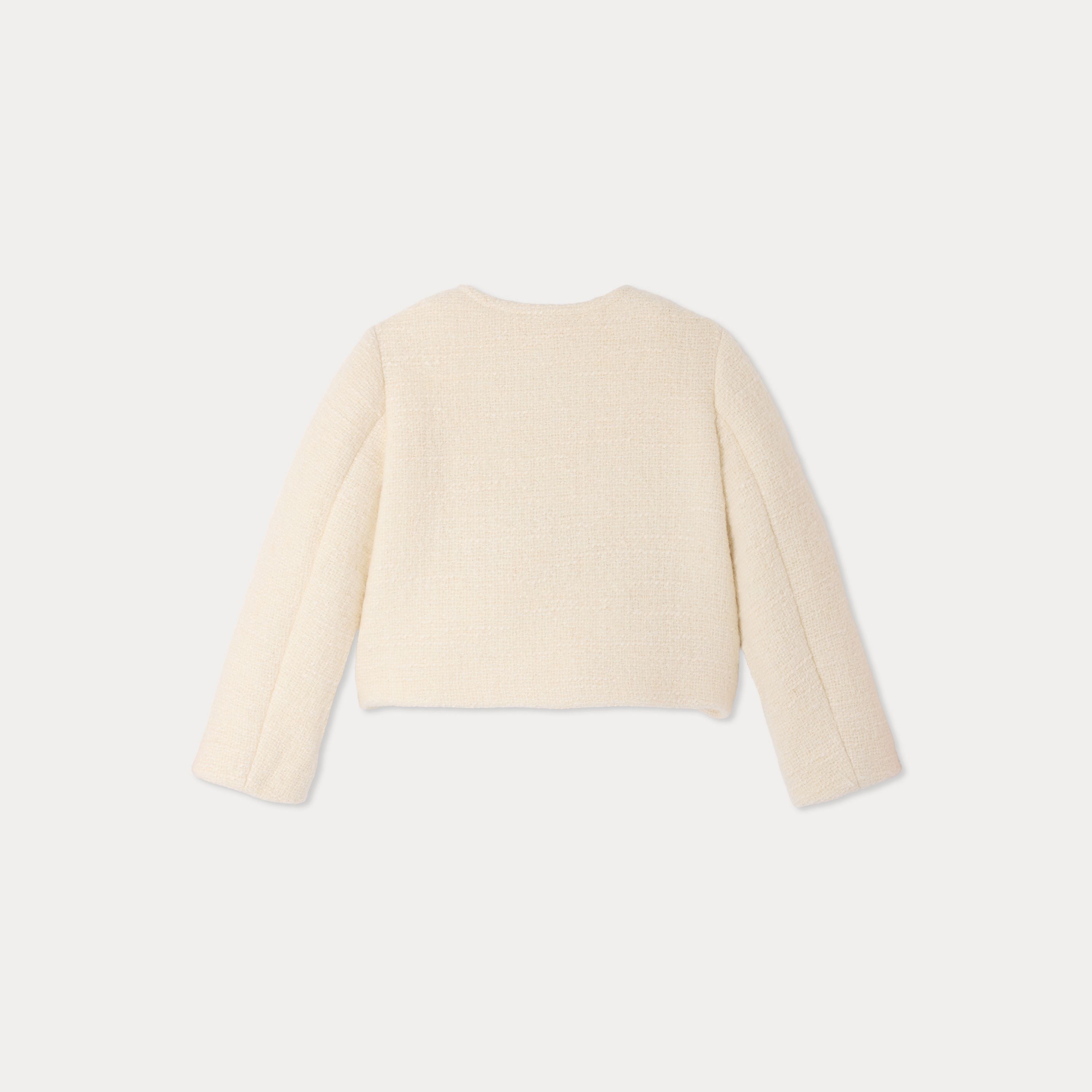 Girls White Wool Jacket