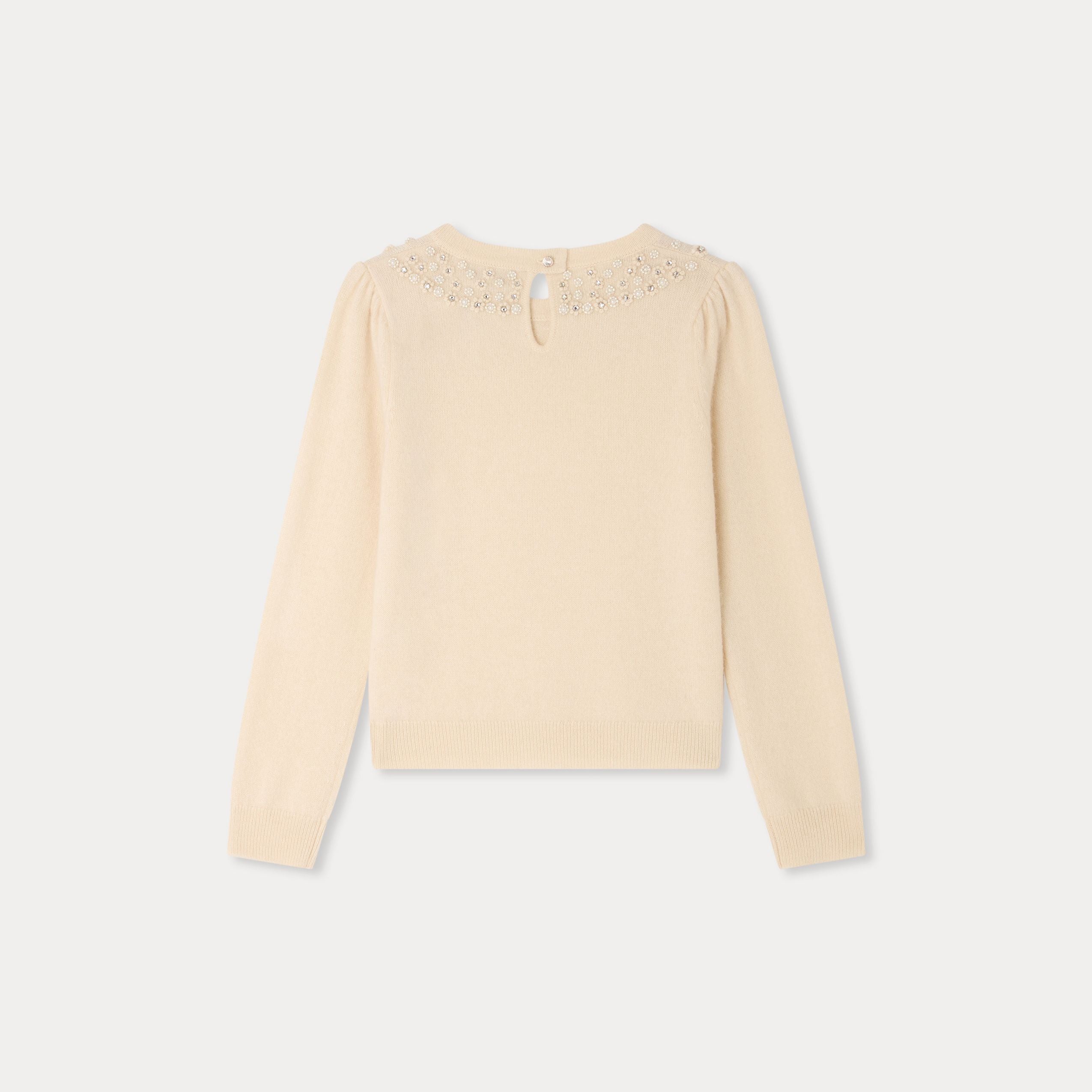Pull blanc en cachemire pour fille