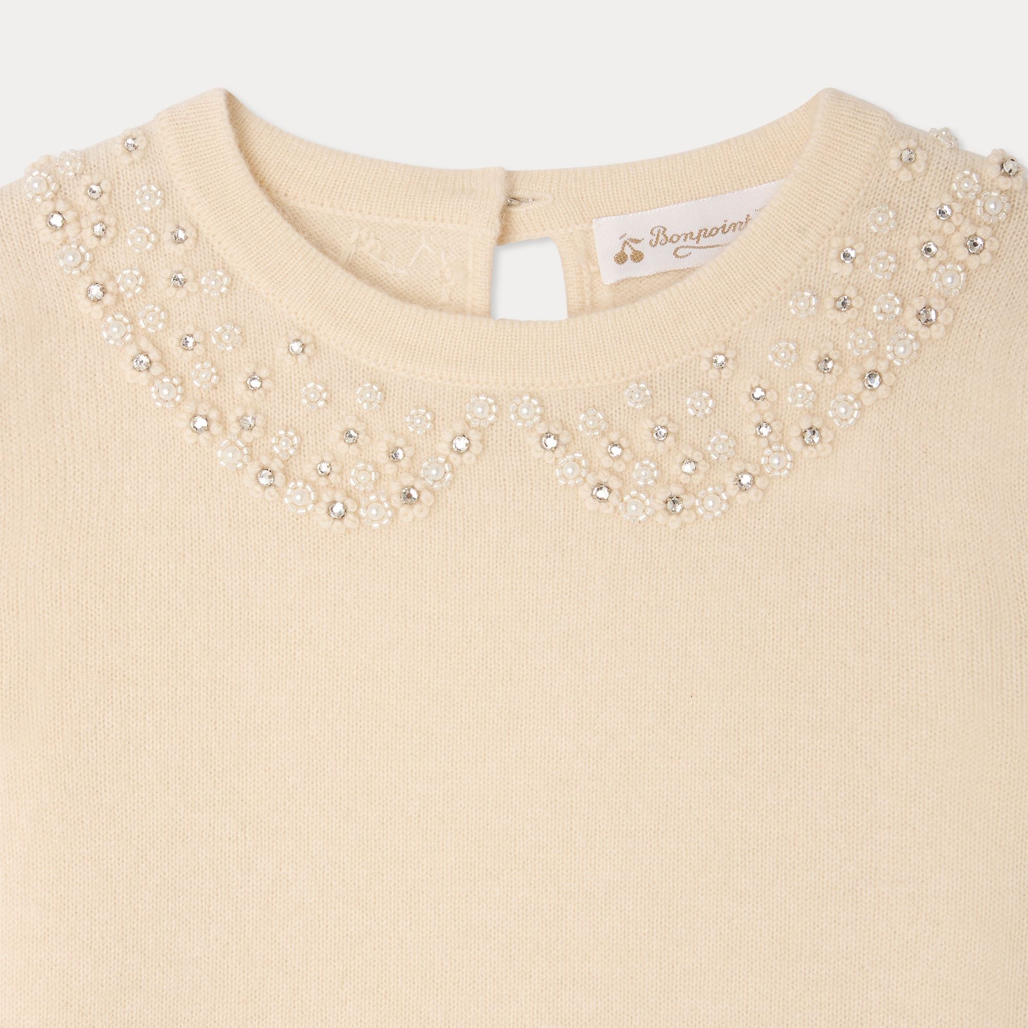Pull blanc en cachemire pour fille