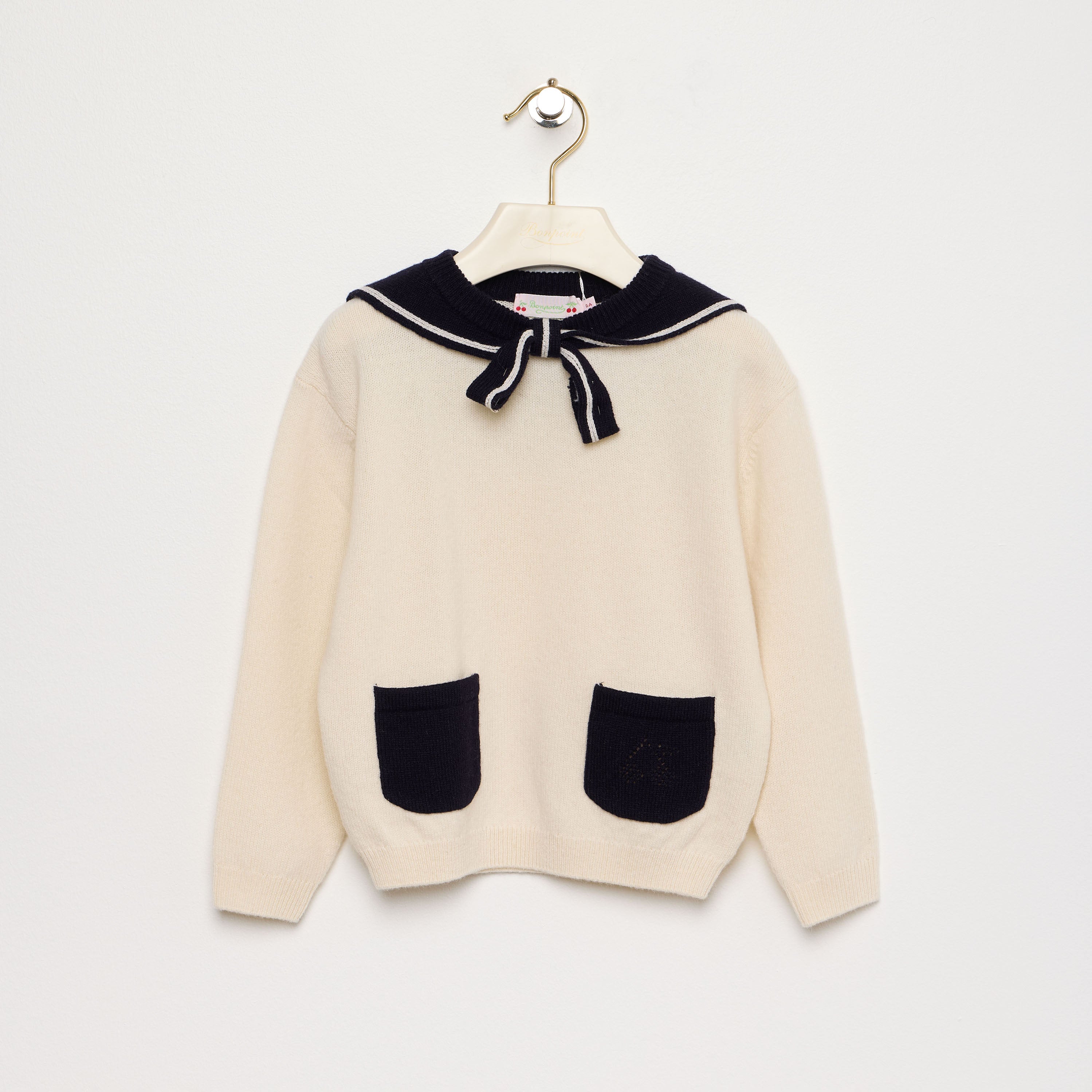Girls White Wool Sweater