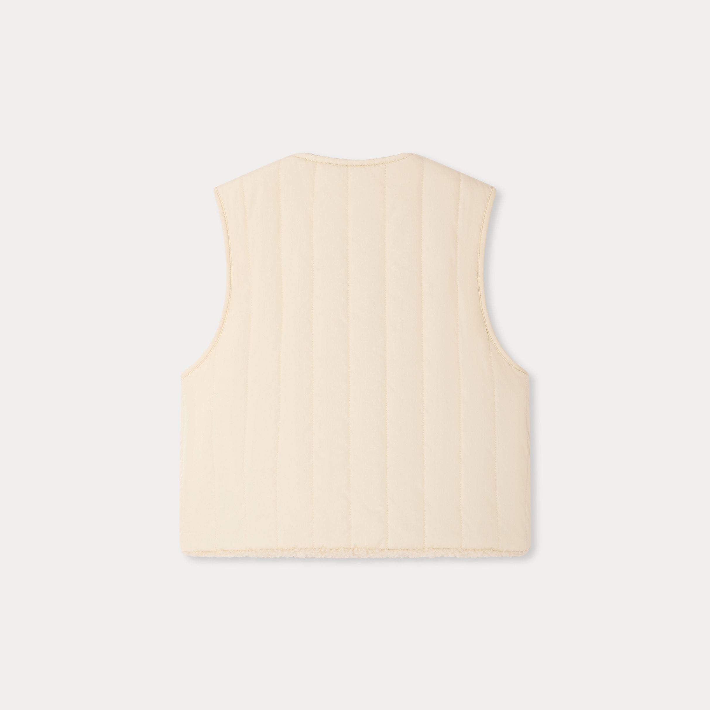Girls White Reversible Gilet