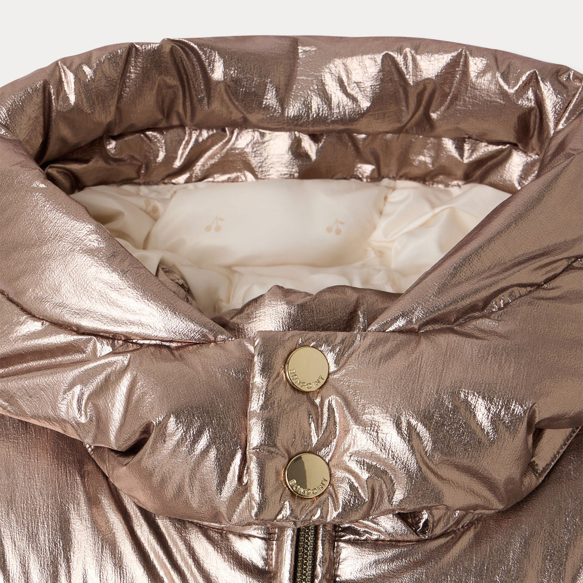 Girls Champagne Detachable Sleeves Padded Down Jacket