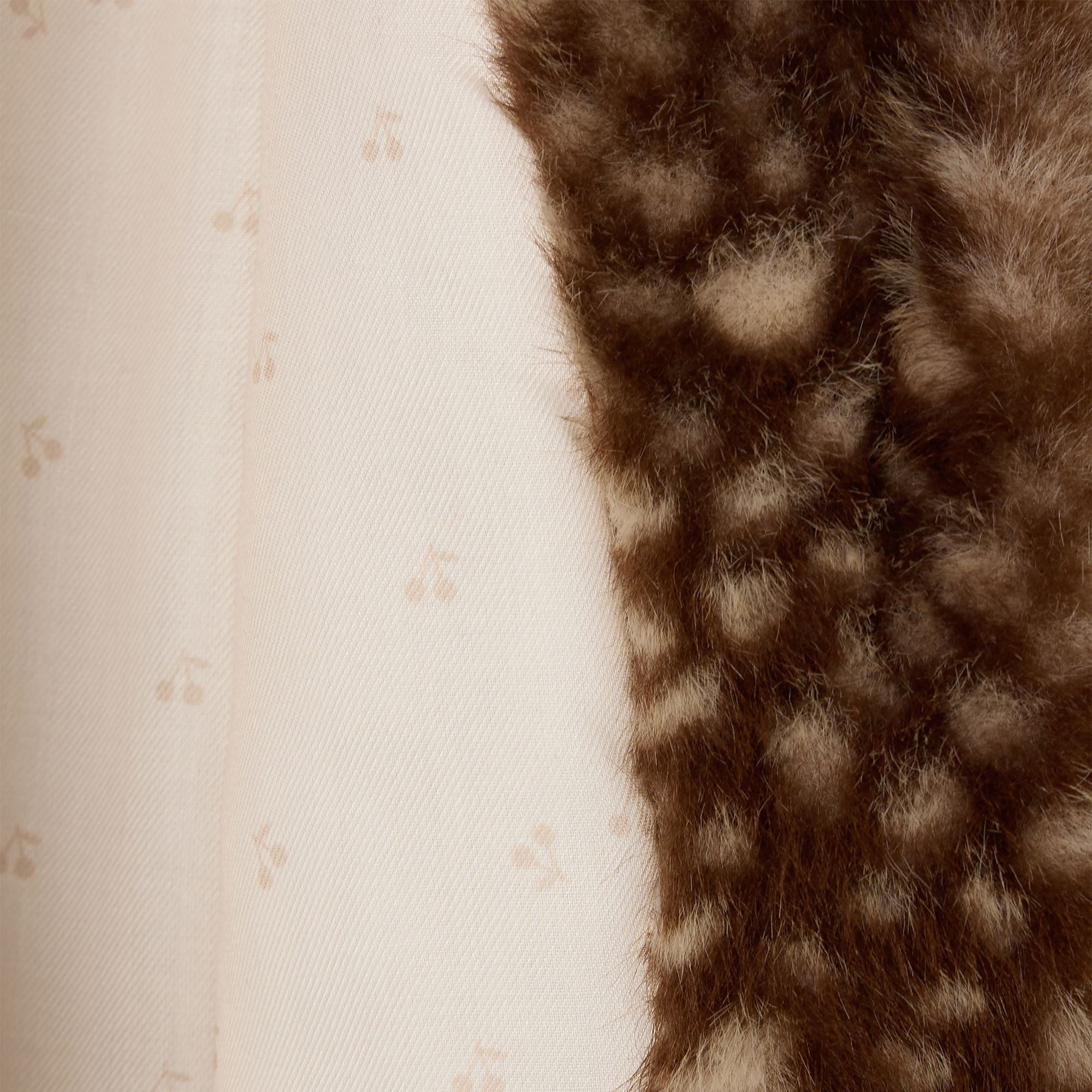 Girls Caramel Faux Fur Coat