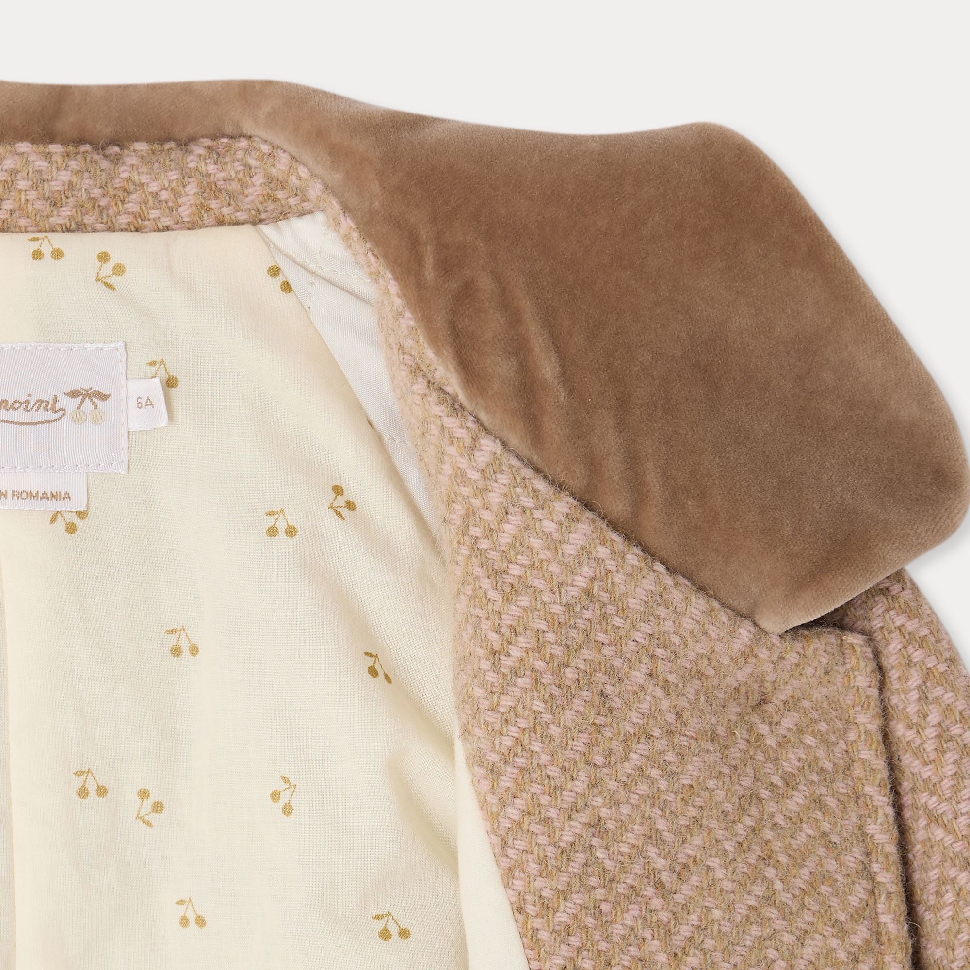 Girls Beige Wool Coat