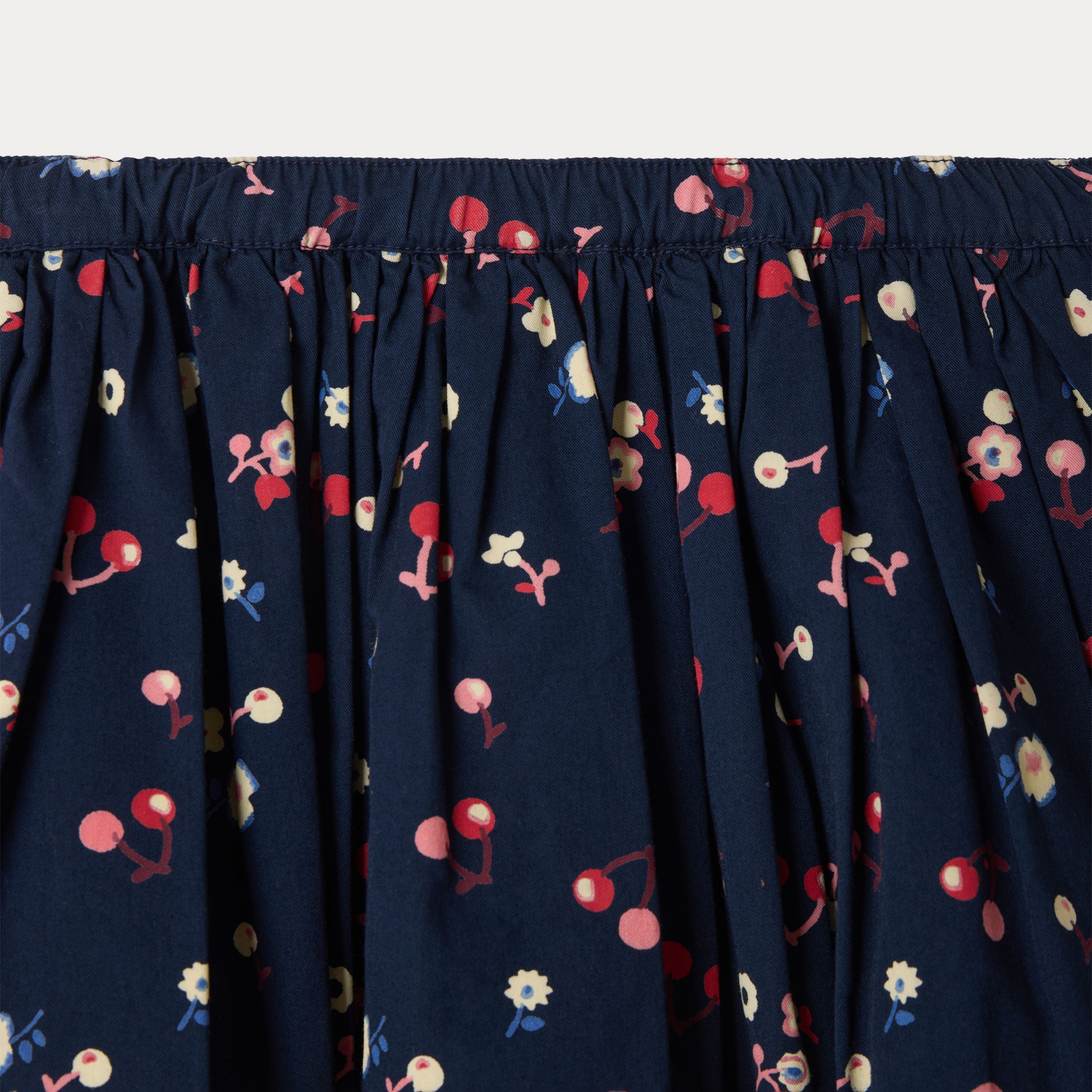 Girls Multicolor Flower Cotton Skirt
