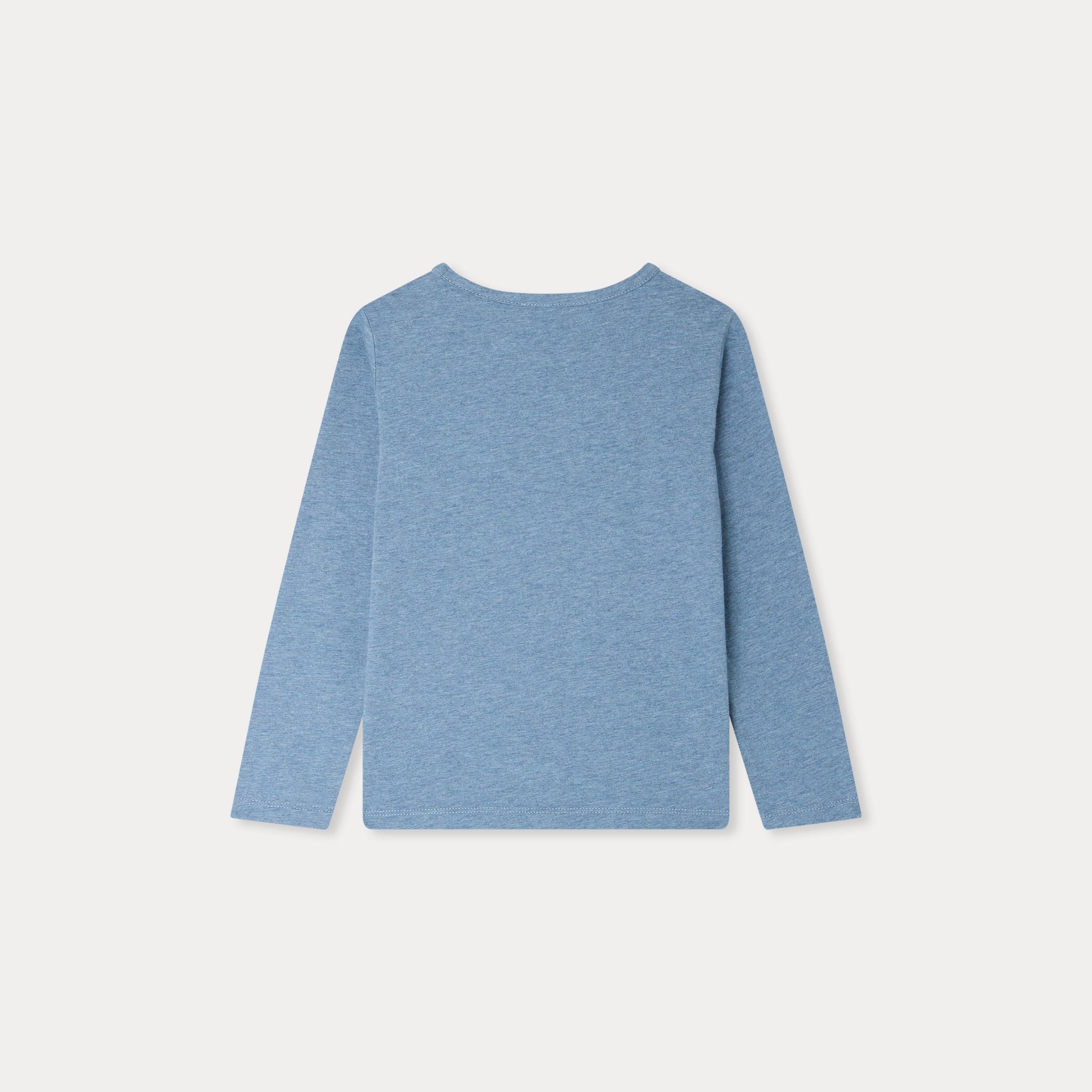 T-shirt en coton bleu avec logo pour fille