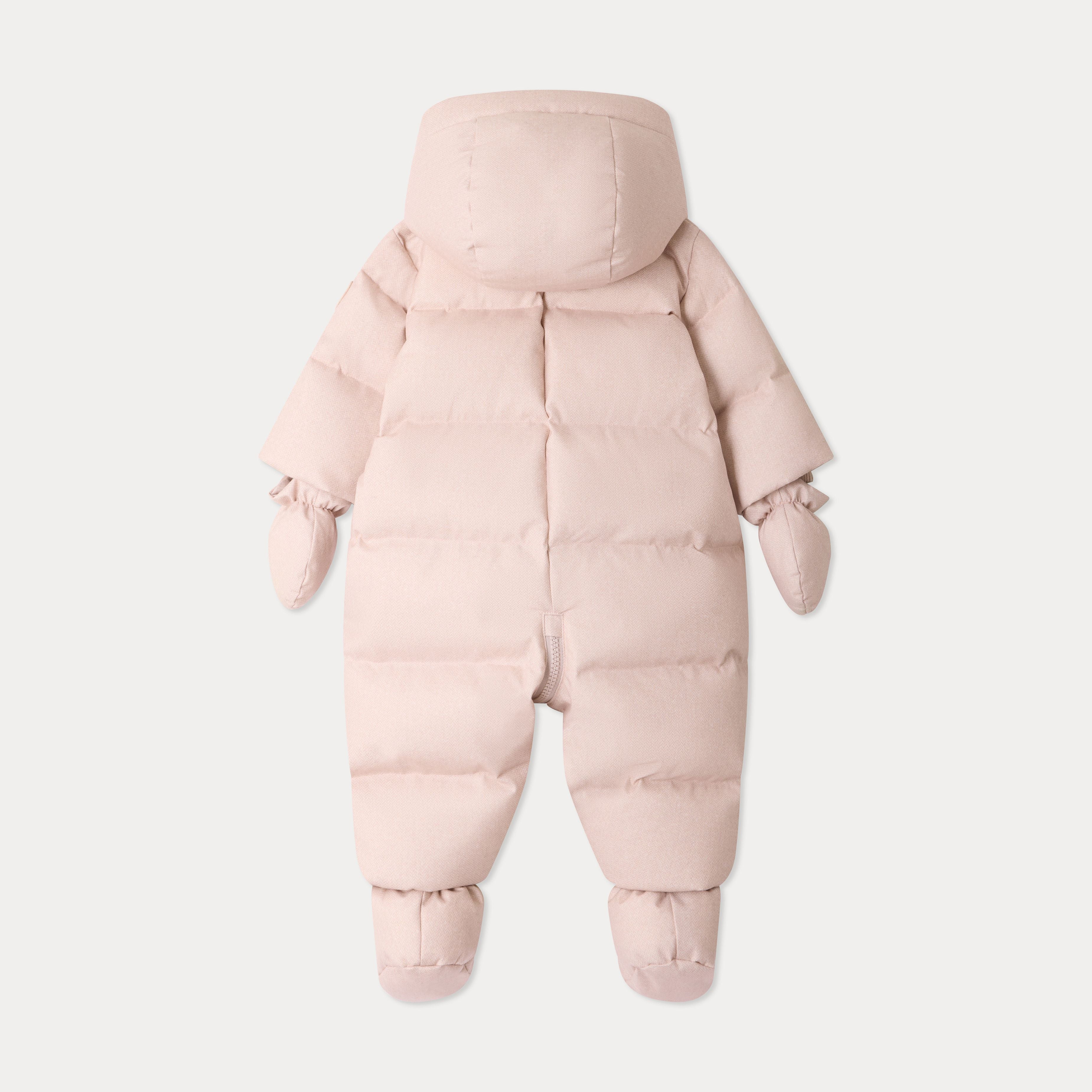 Combinaison bébé fille rembourrée beige et rose