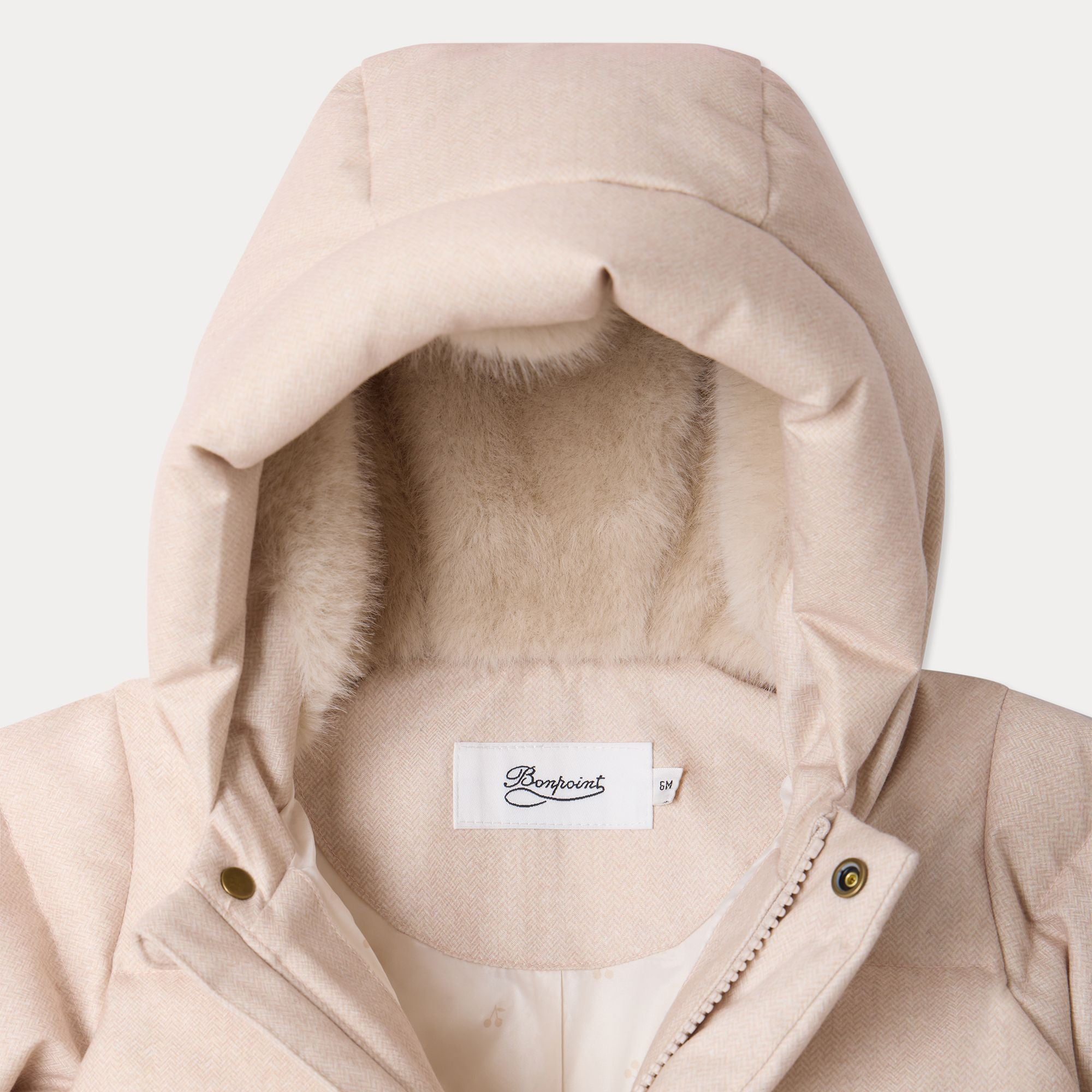 Combinaison bébé fille rembourrée beige et rose