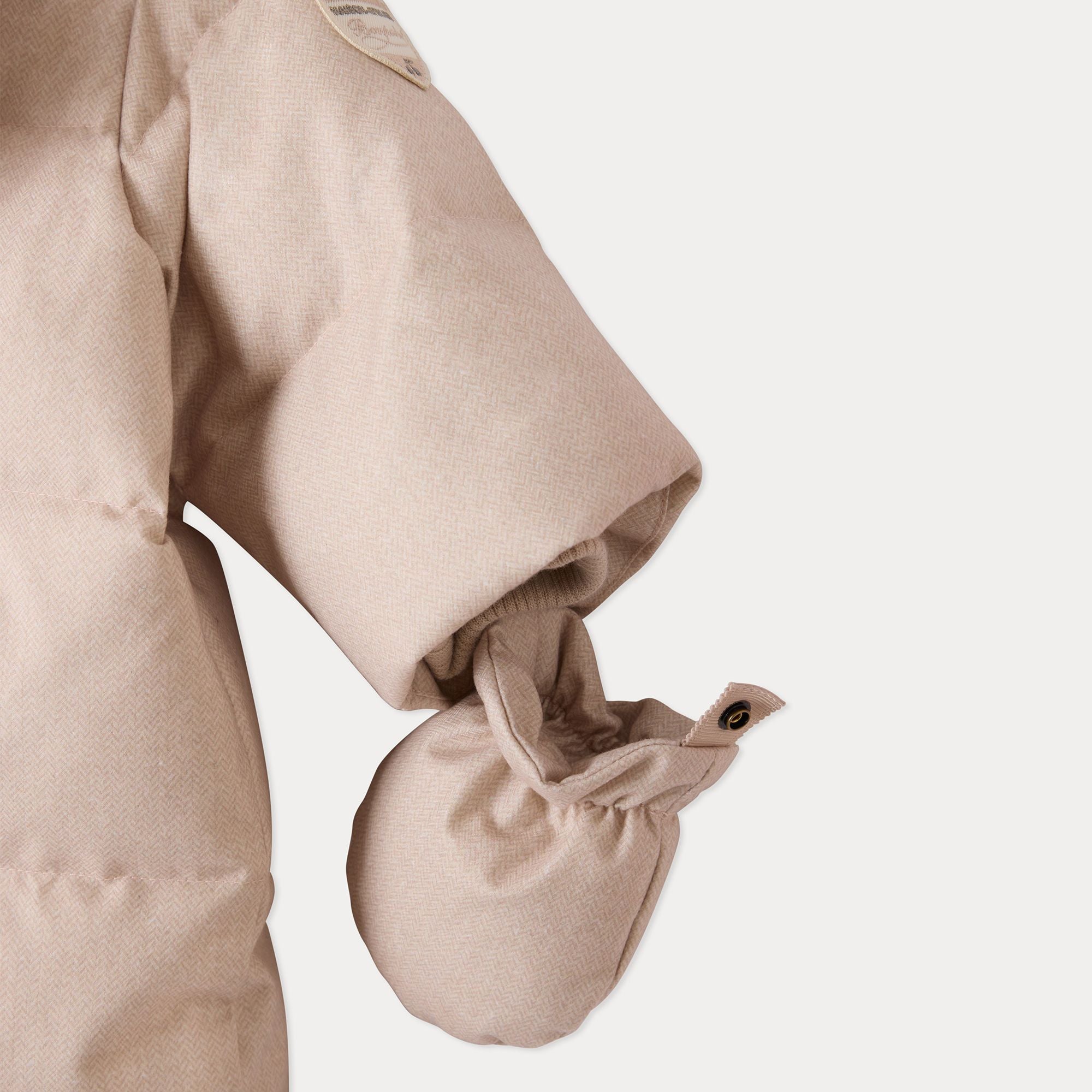 Combinaison bébé fille rembourrée beige et rose