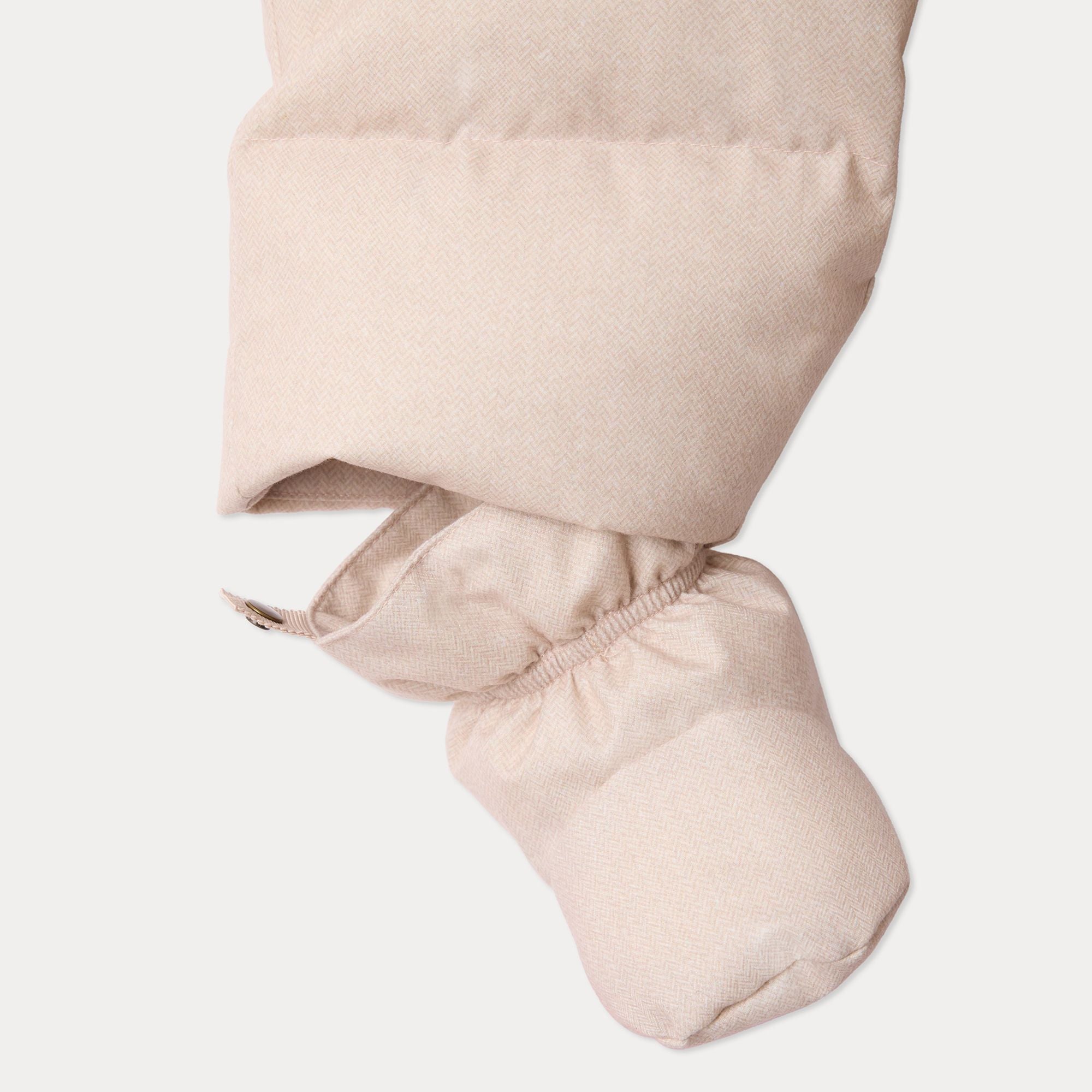 Combinaison bébé fille rembourrée beige et rose