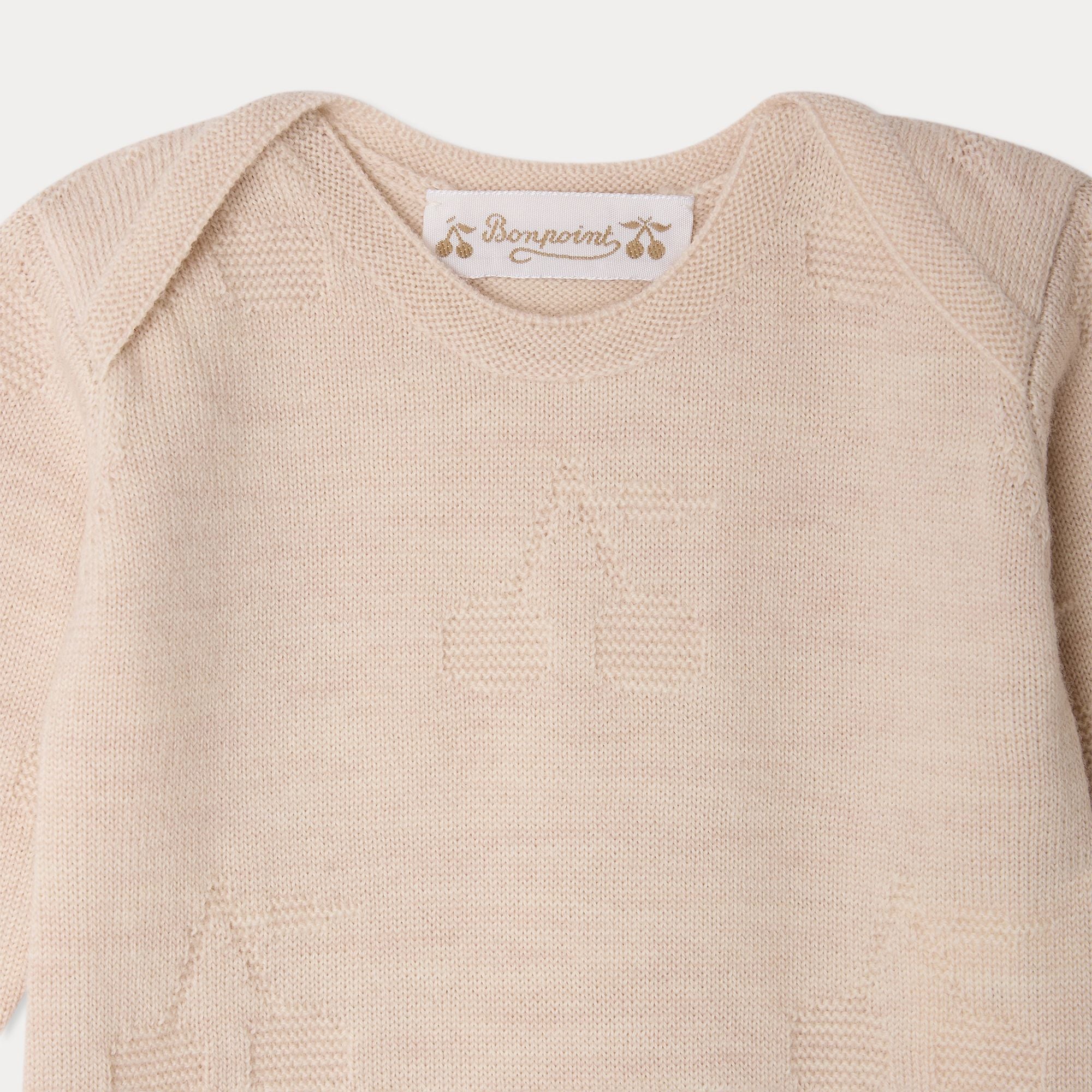 Baby Boys & Girls Beige Wool Babysuit