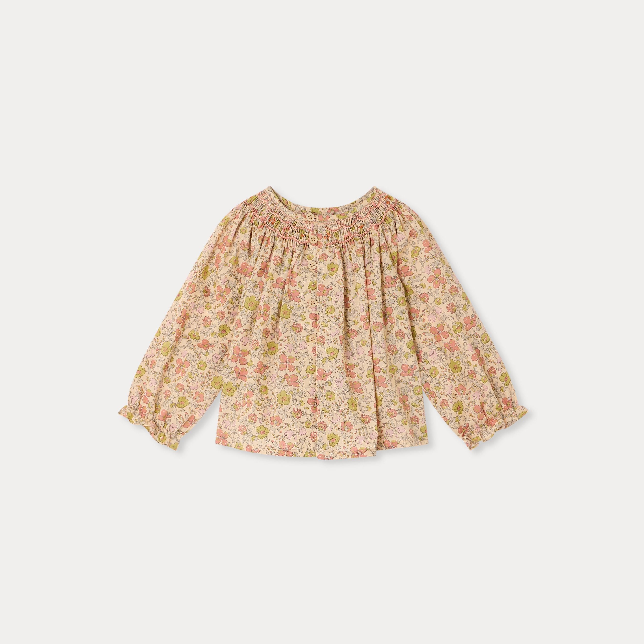 Baby Girls Pink Floral Cotton Blouse