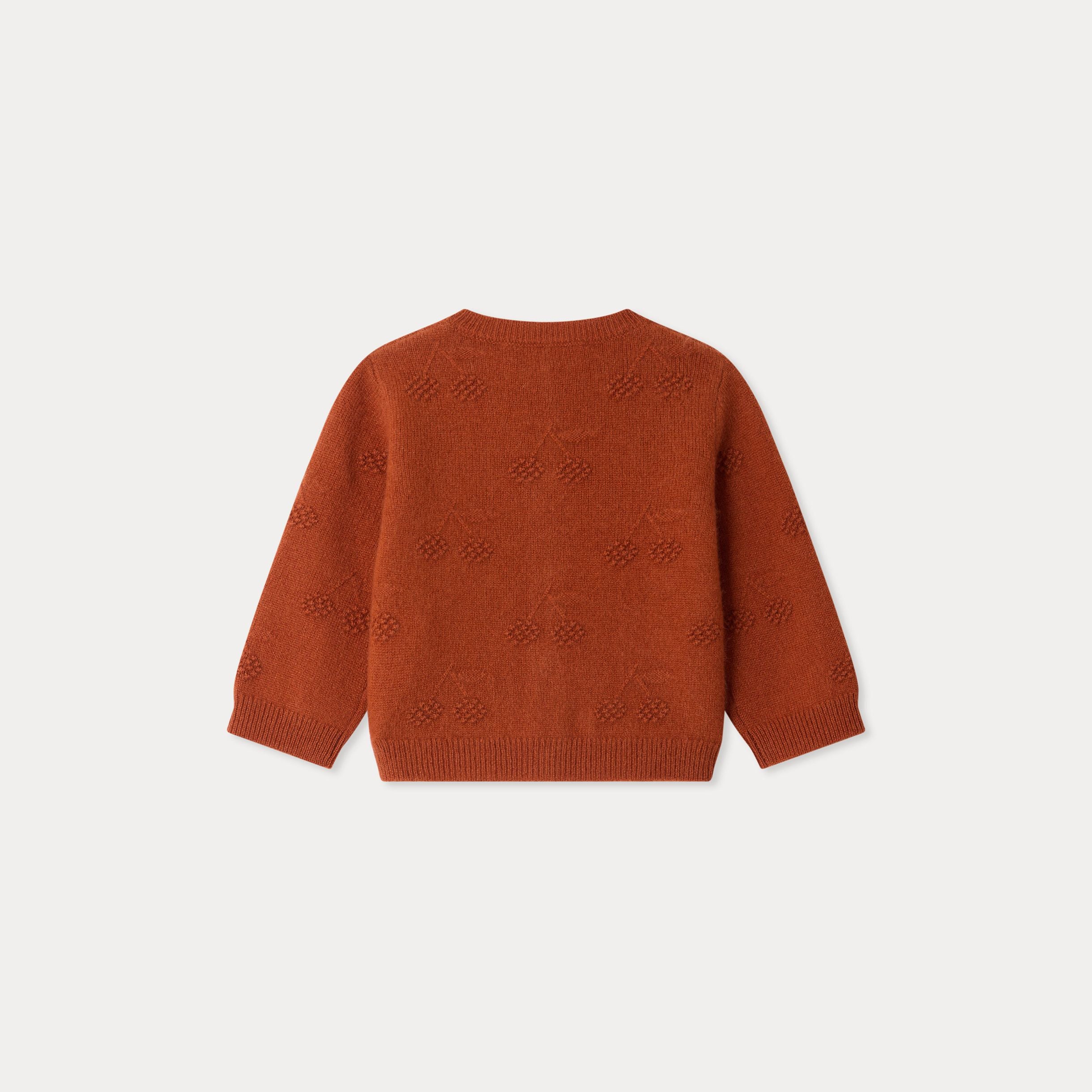Baby Girls Orange Red Cashmere Cardigan