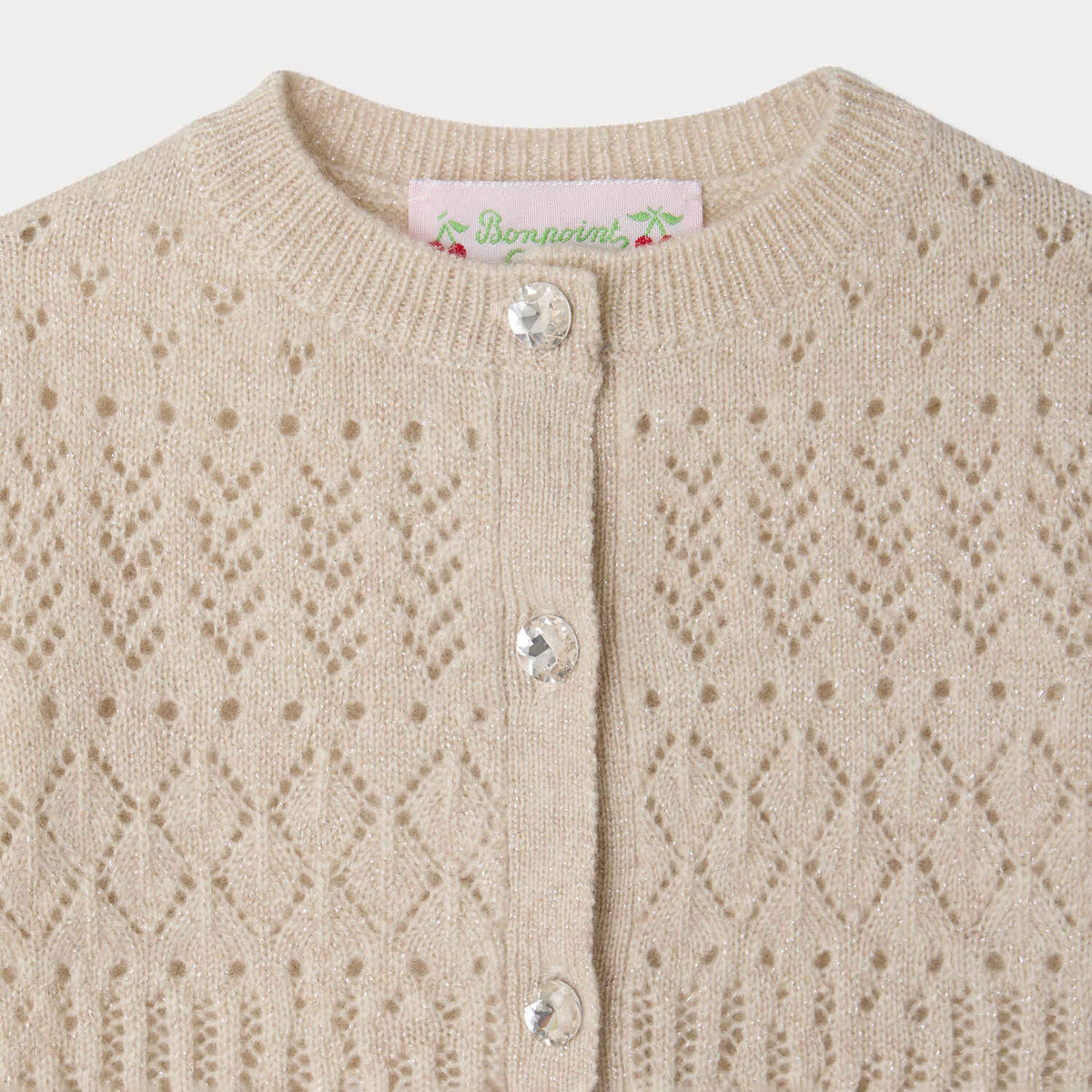 Gilet en cachemire beige pour bébés filles