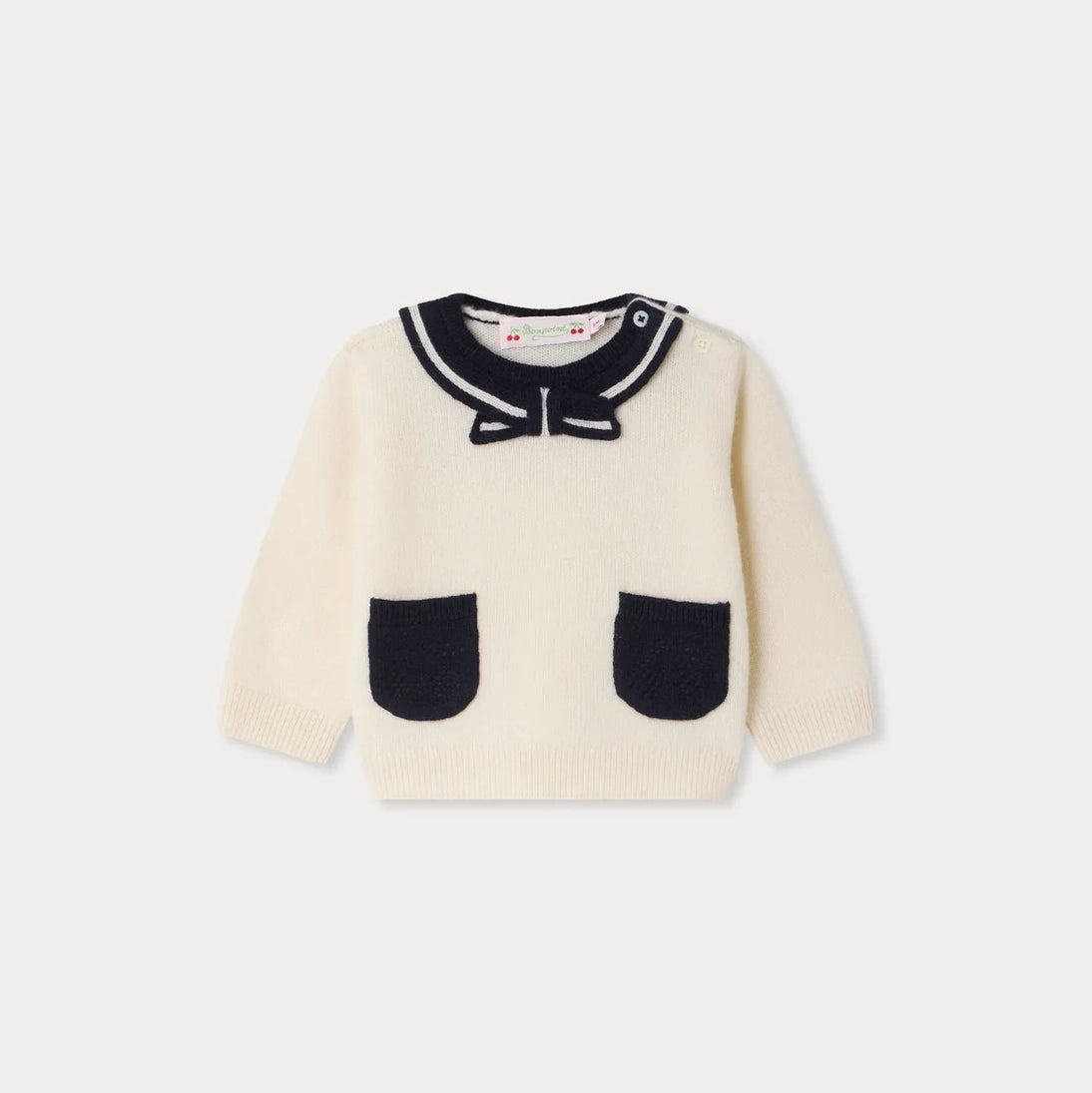 Baby Girls White Wool Sweater