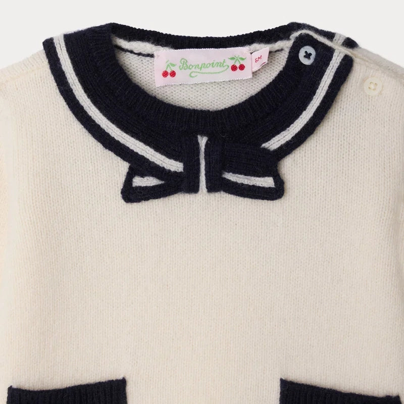 Baby Girls White Wool Sweater