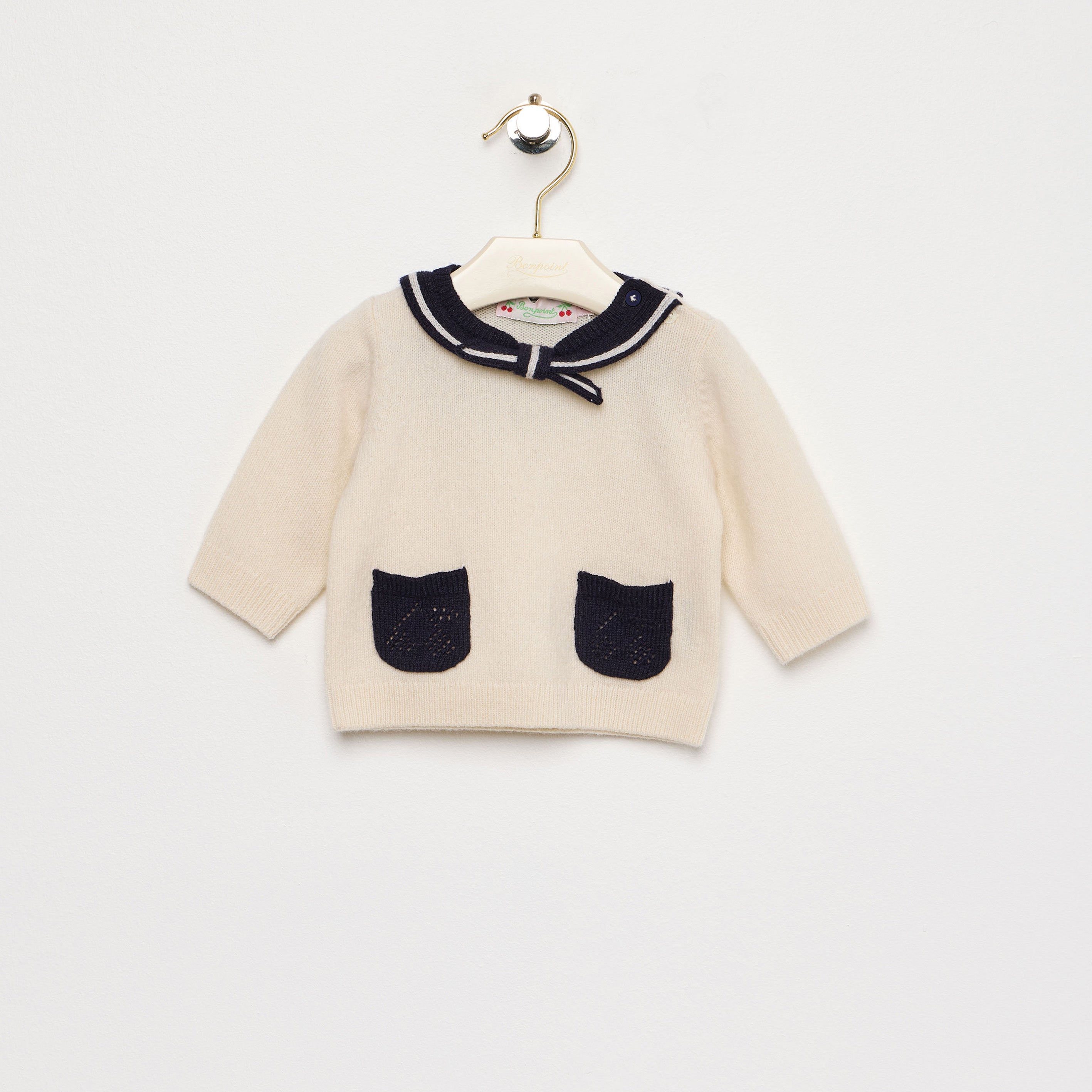 Baby Girls White Wool Sweater