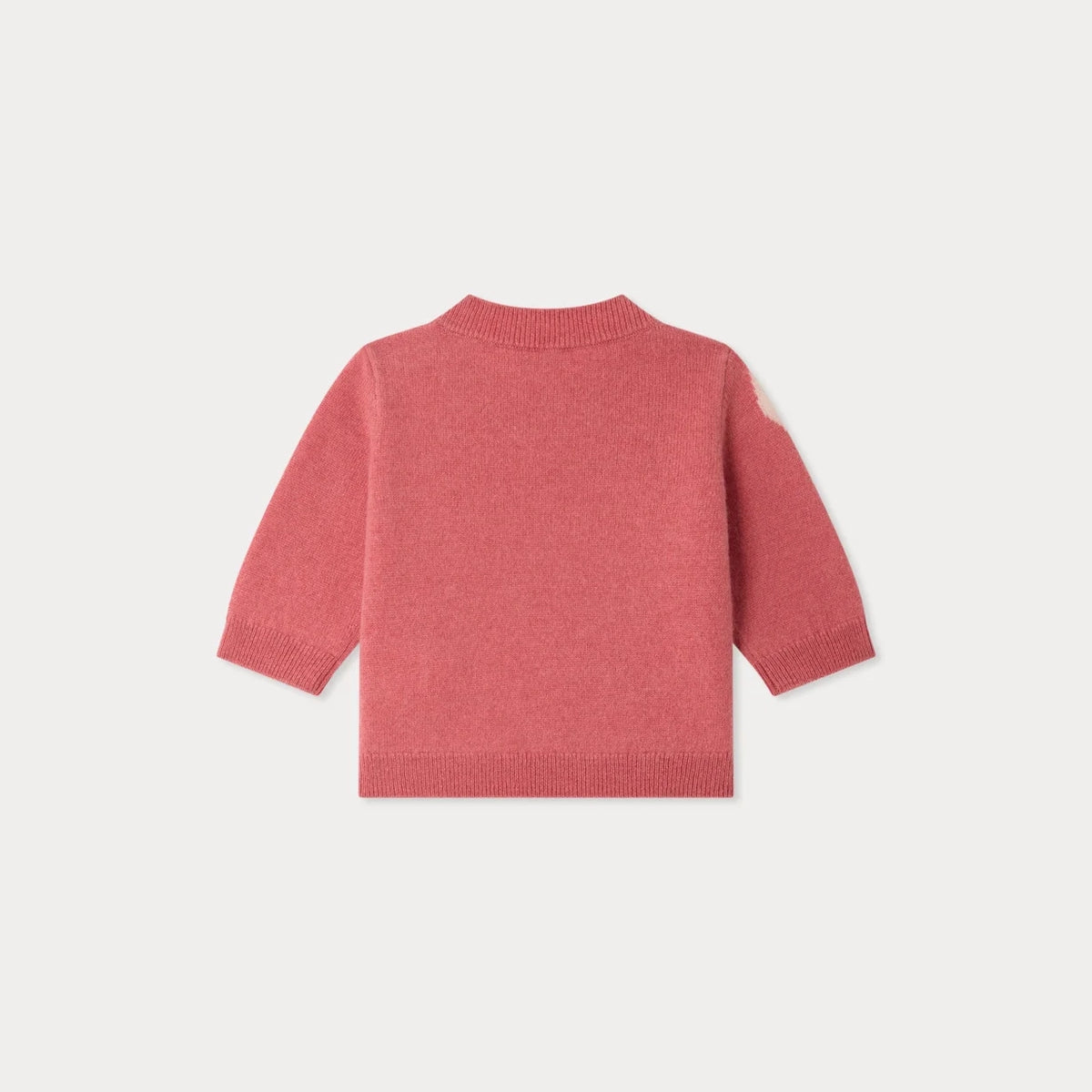 Baby Girls Pink Cherry Jacquard Cashmere Sweater