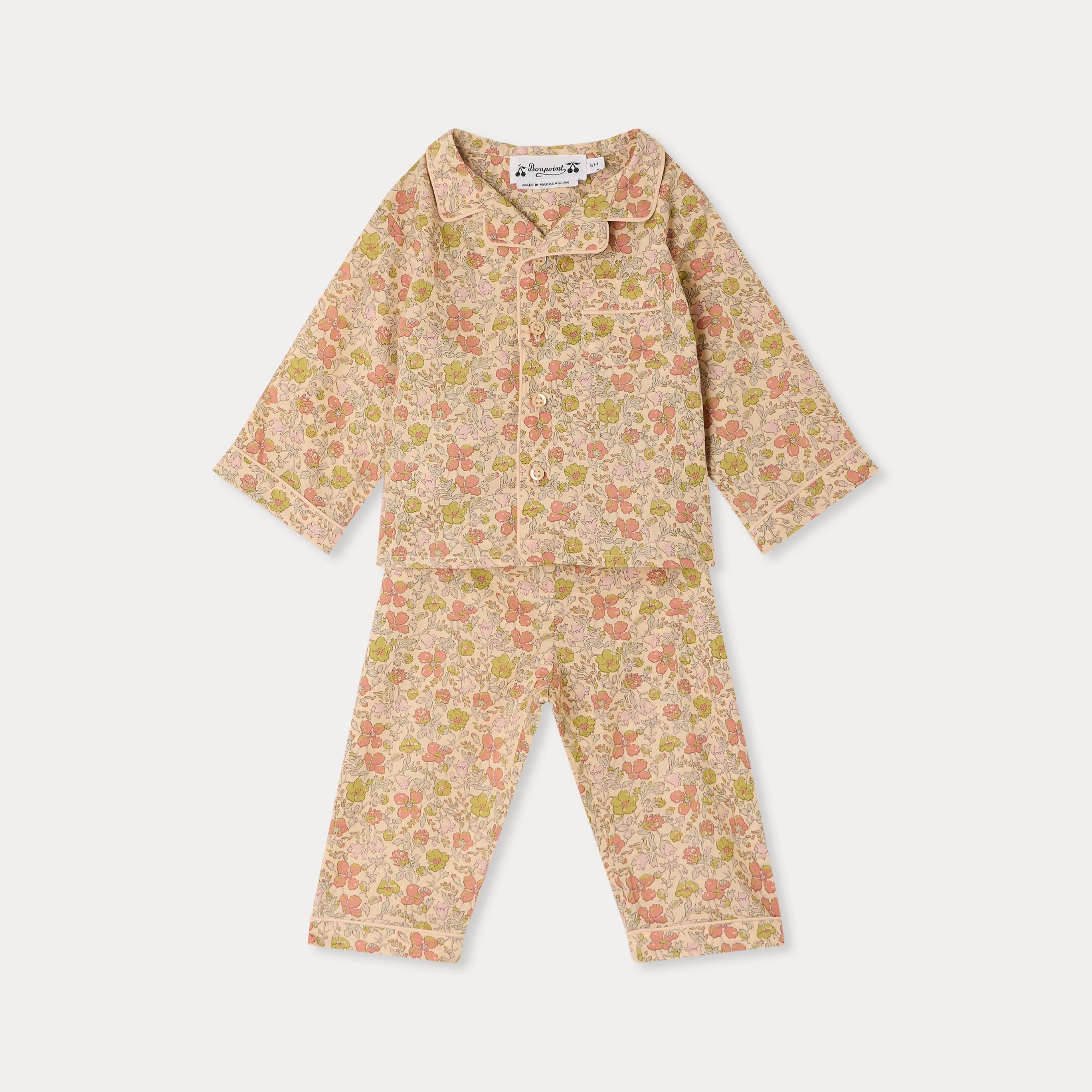 Baby Girls Pink Floral Cotton Nightwear Set
