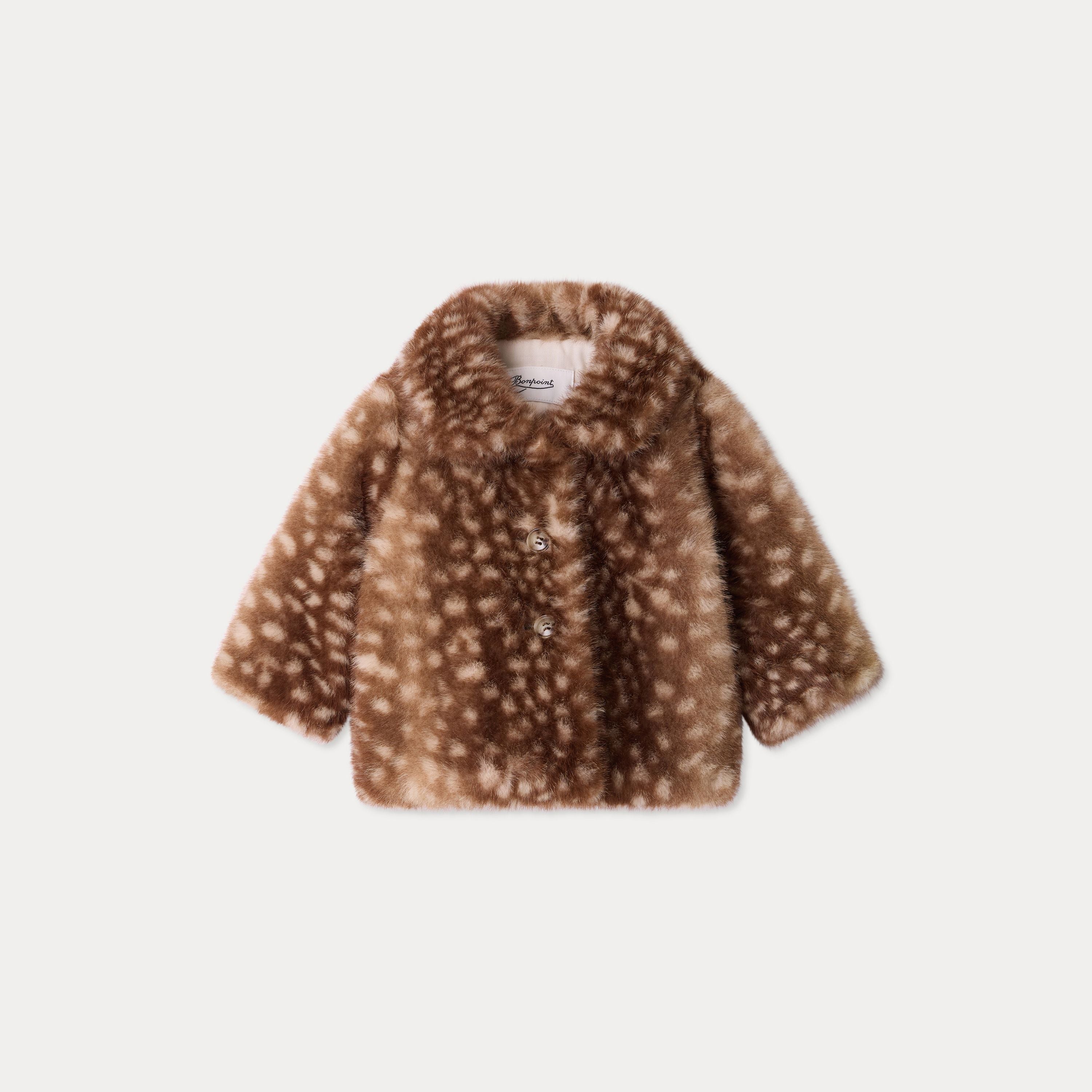 Baby Girls Caramel Faux Fur Coat