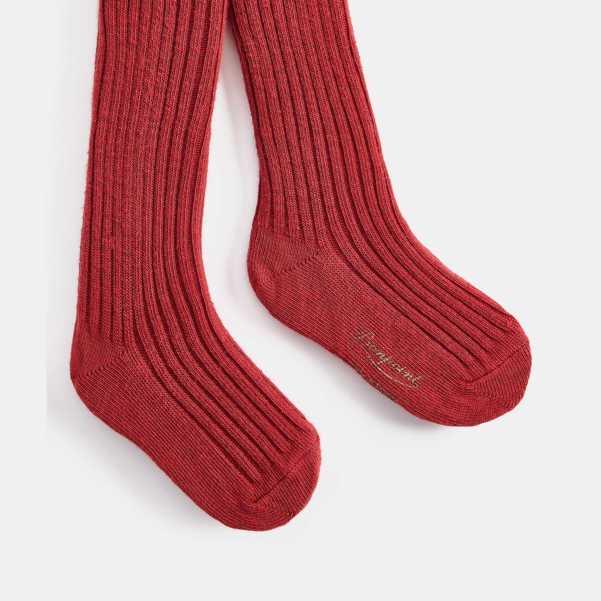 Collants framboise en coton pour bébé fille