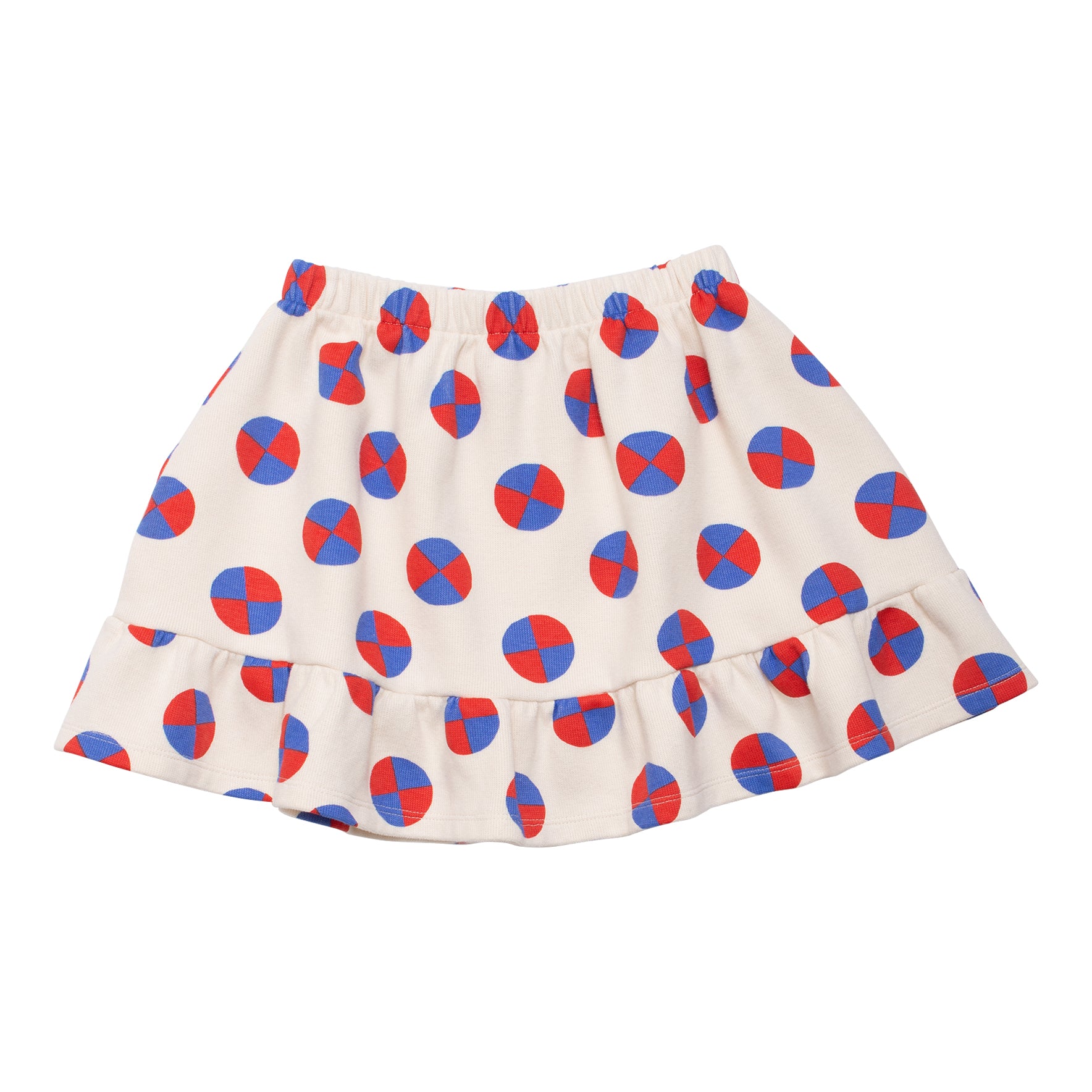 Girls White Pattern Cotton Skirt