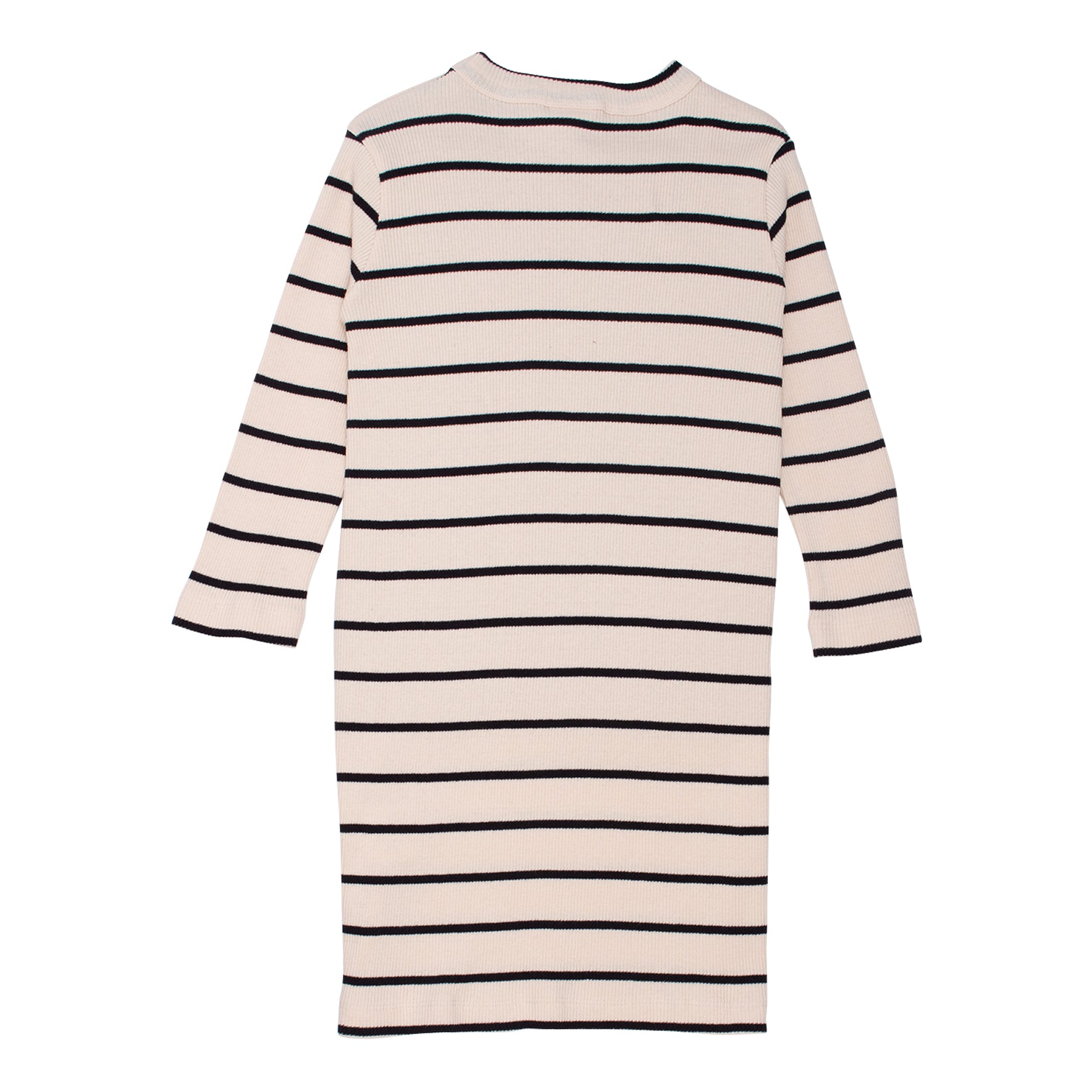 Girls White Stripes Cotton Dress