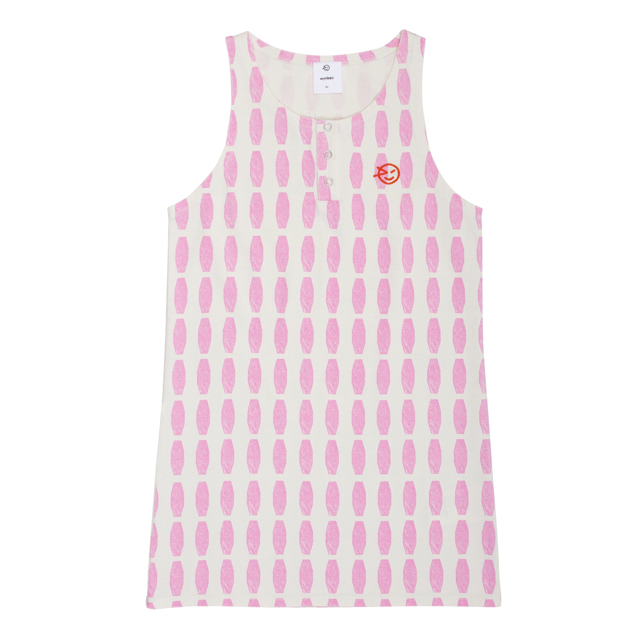 Girls Pink Printed Cotton Dress