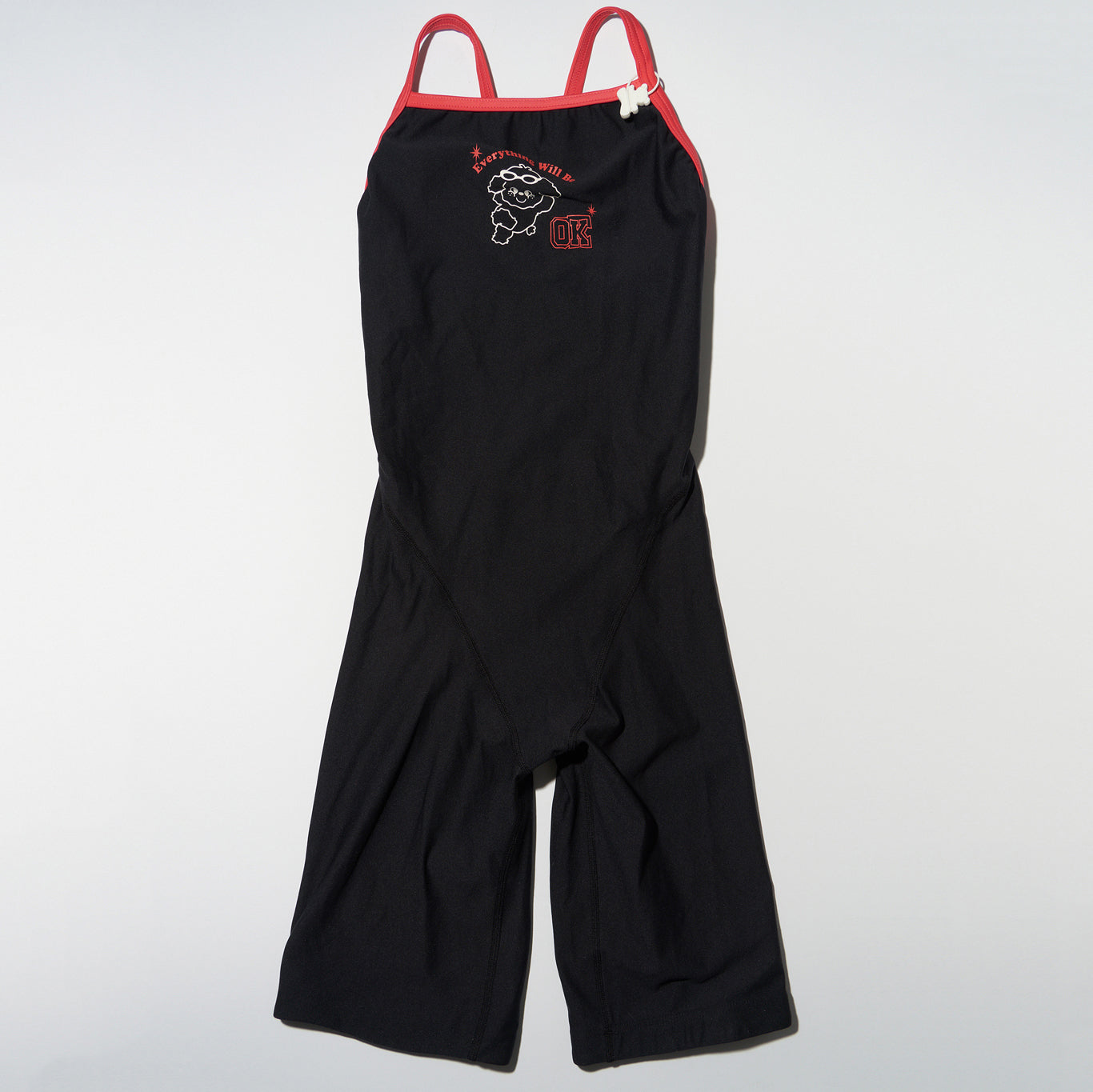 Women Black Cropped Professional Swimsuit