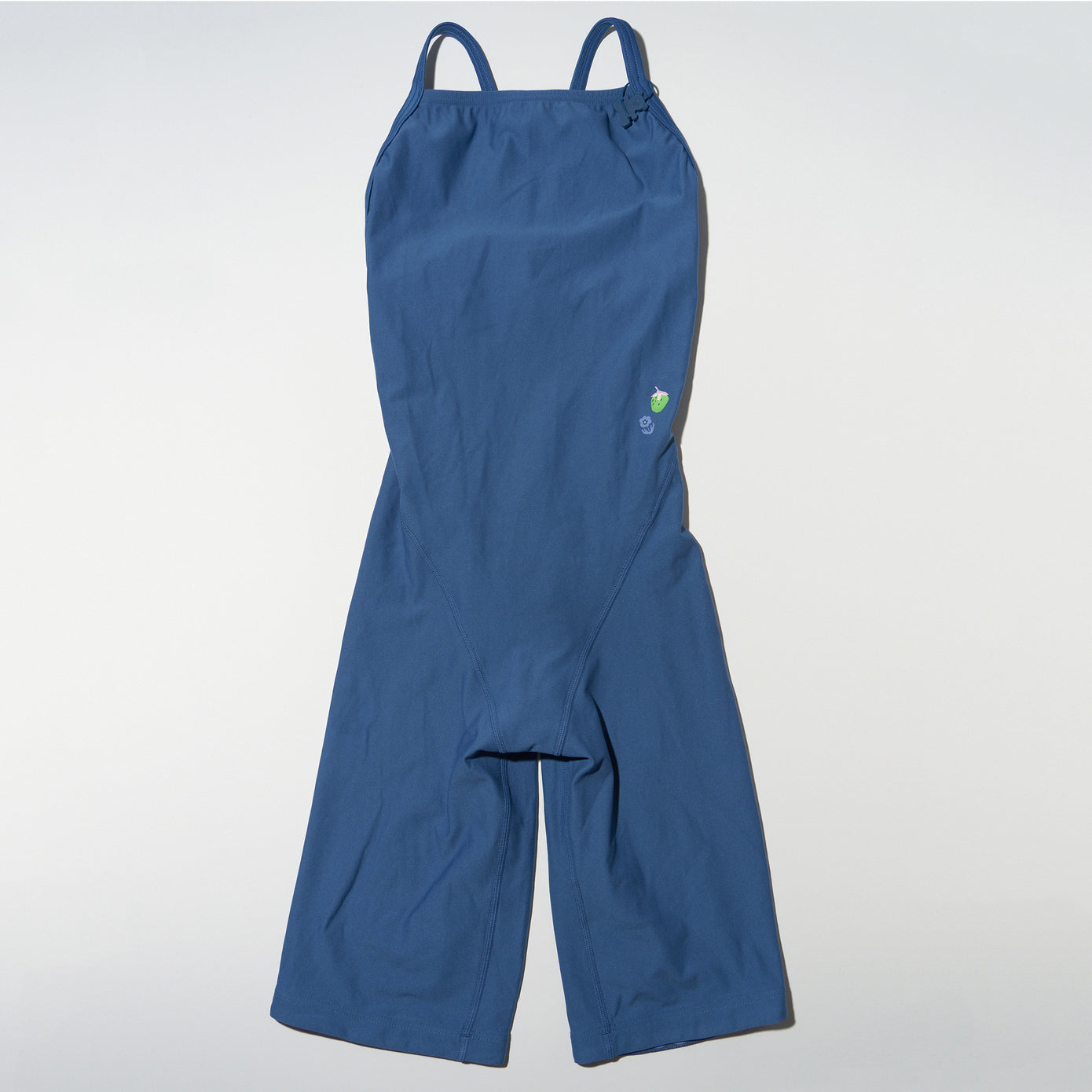 Women Blue Cropped Professional Swimsuit