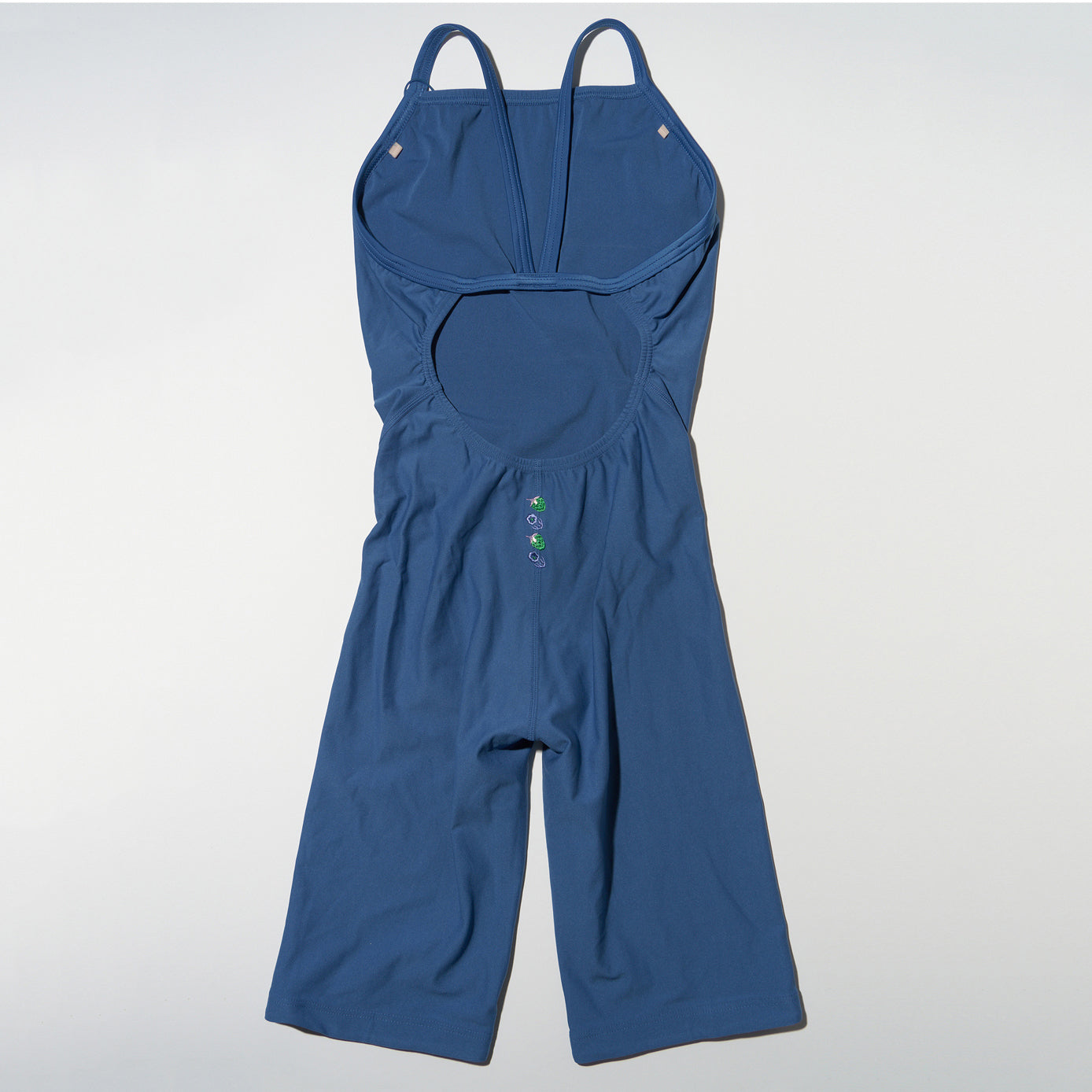 Women Blue Cropped Professional Swimsuit