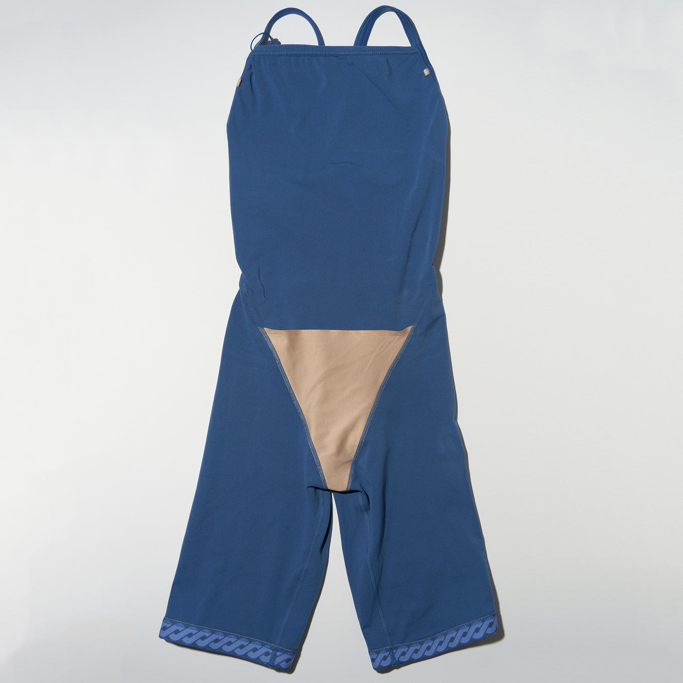 Women Blue Cropped Professional Swimsuit