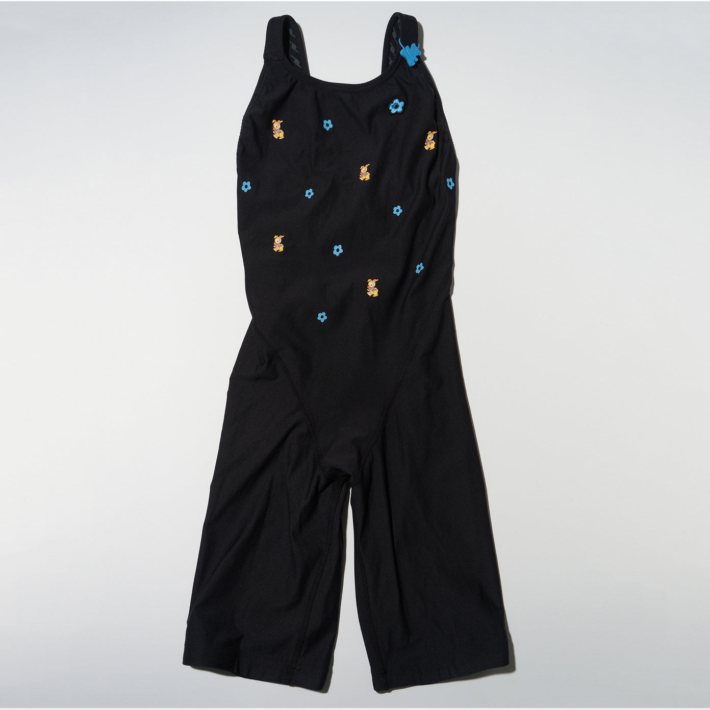 Women Black Cropped Professional Swimsuit