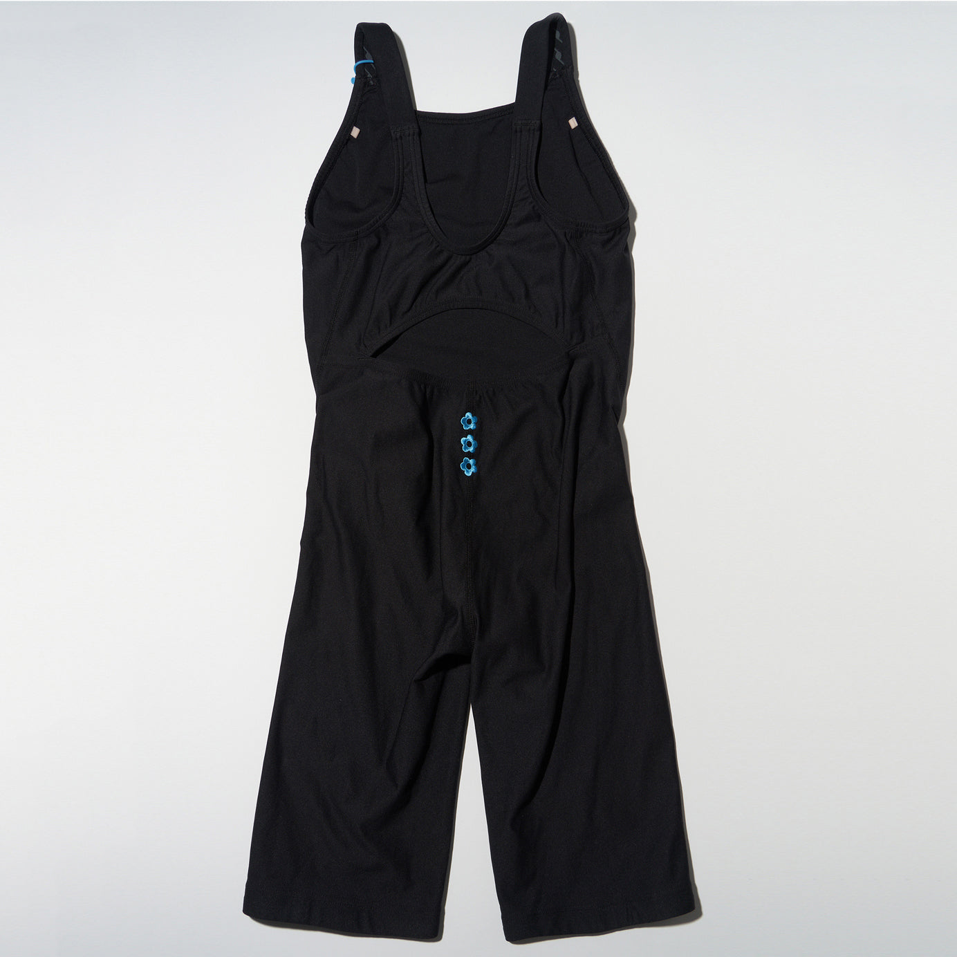 Women Black Cropped Professional Swimsuit