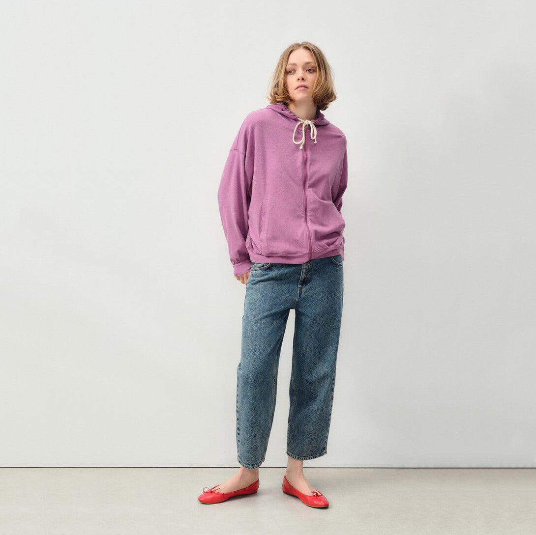 Women Purple Zip-Up Top
