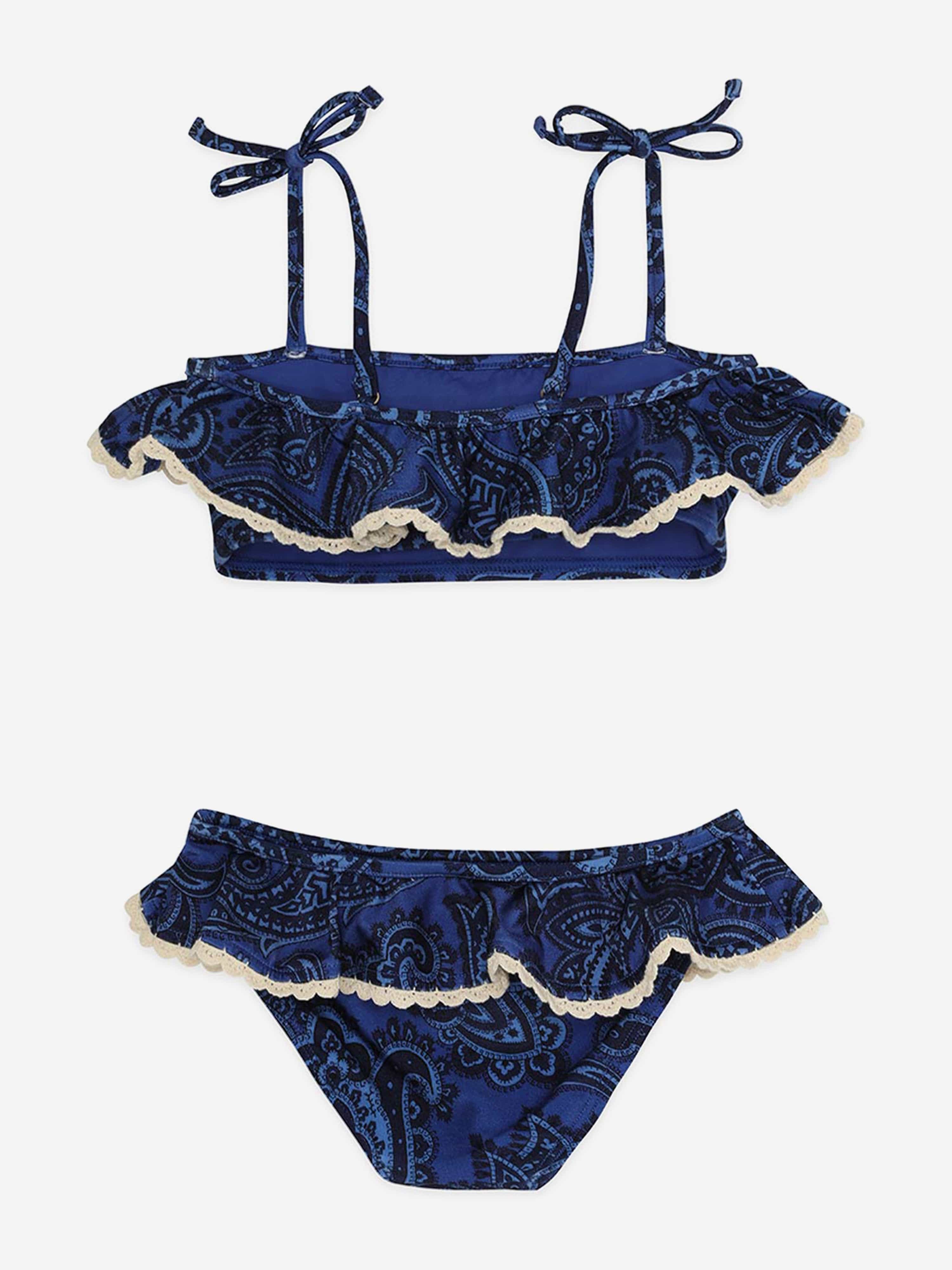 Zimmermann Girls Ottie Trim Frill Bikini in Blue