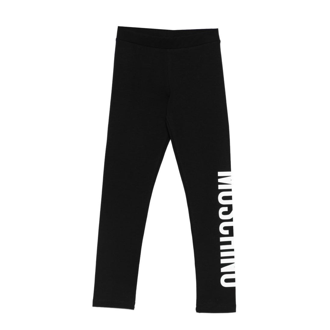 Girls Black Logo Cotton Leggings