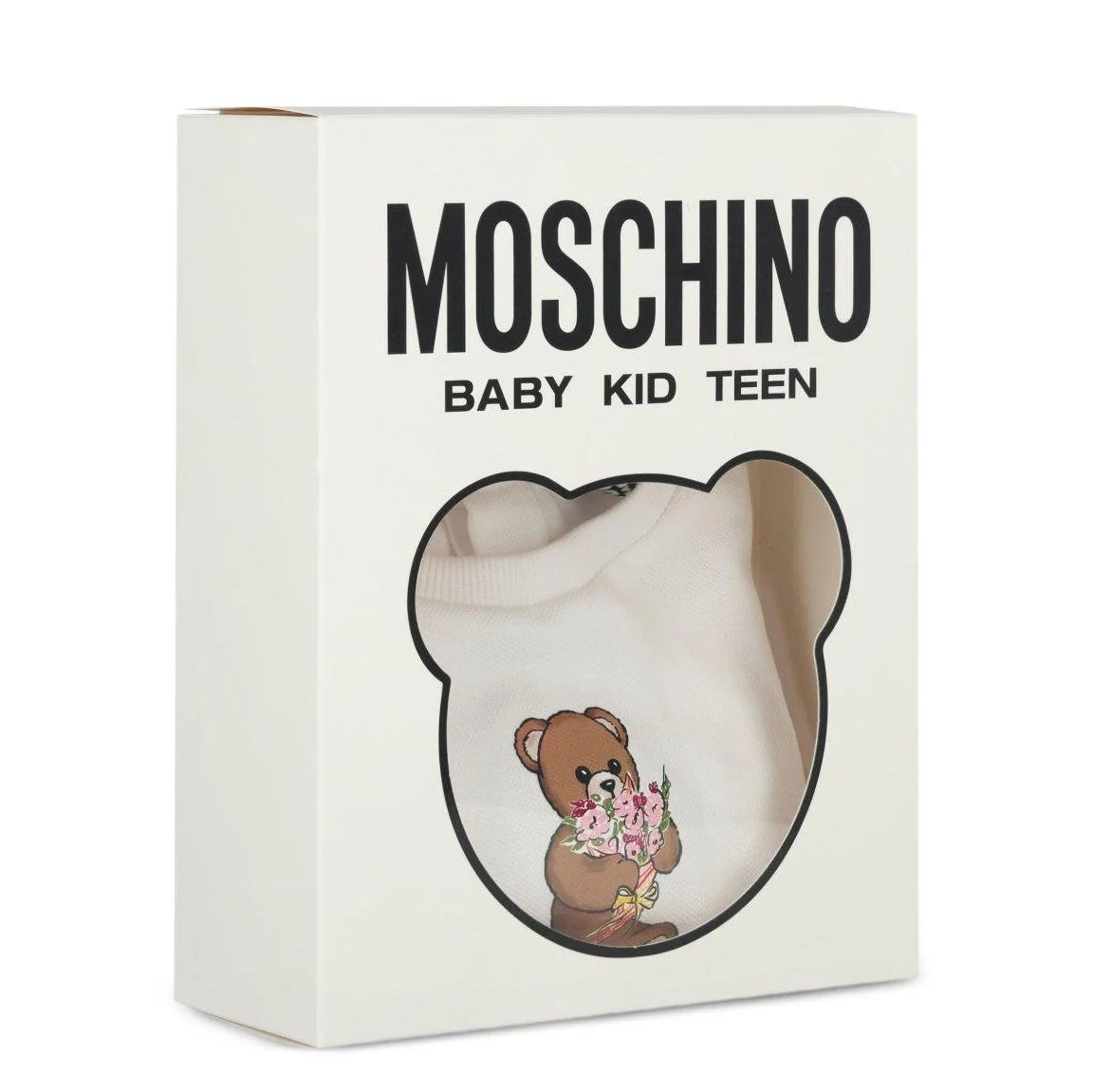 Baby Girls White Bear Printed Cotton Dress