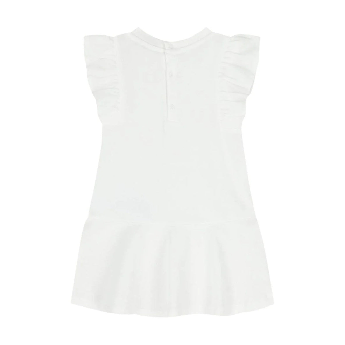 Baby Girls White Bear Printed Cotton Dress