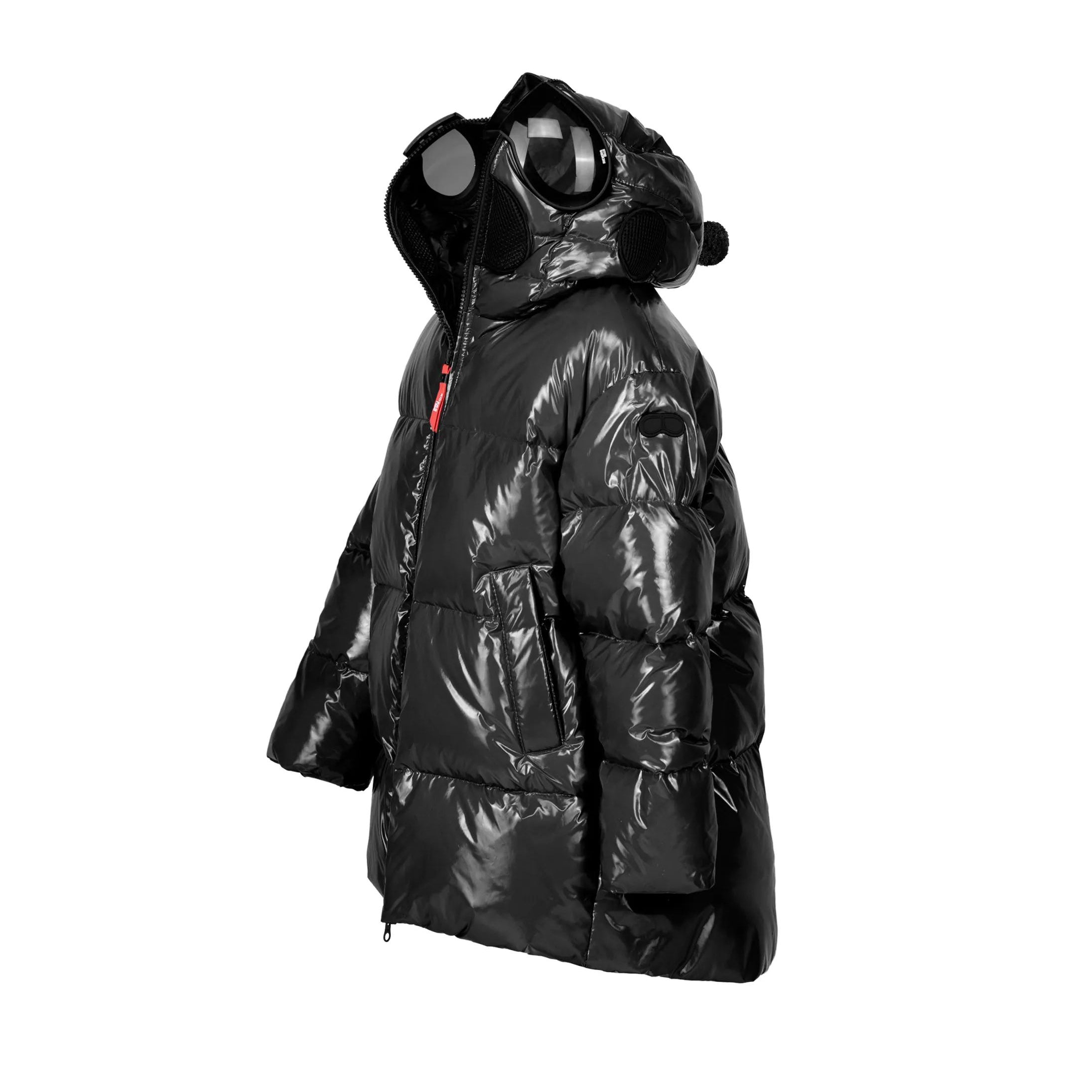 Girls Black Glossy Padded Down Coat