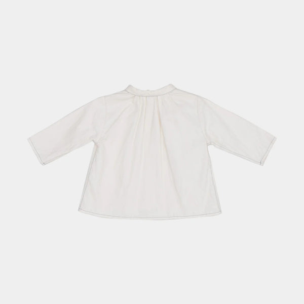 Baby Girls White Cotton Shirt
