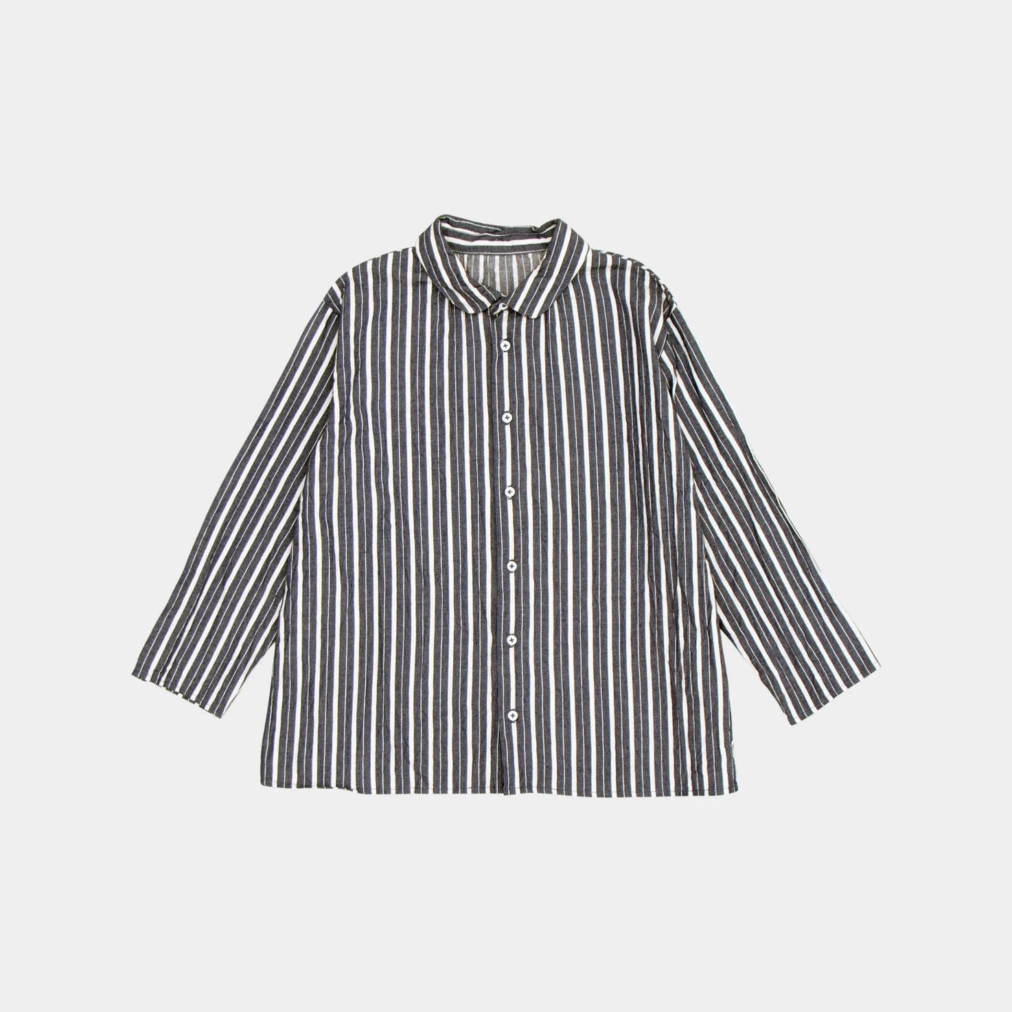 Boys Grey Stripes Cotton Shirt