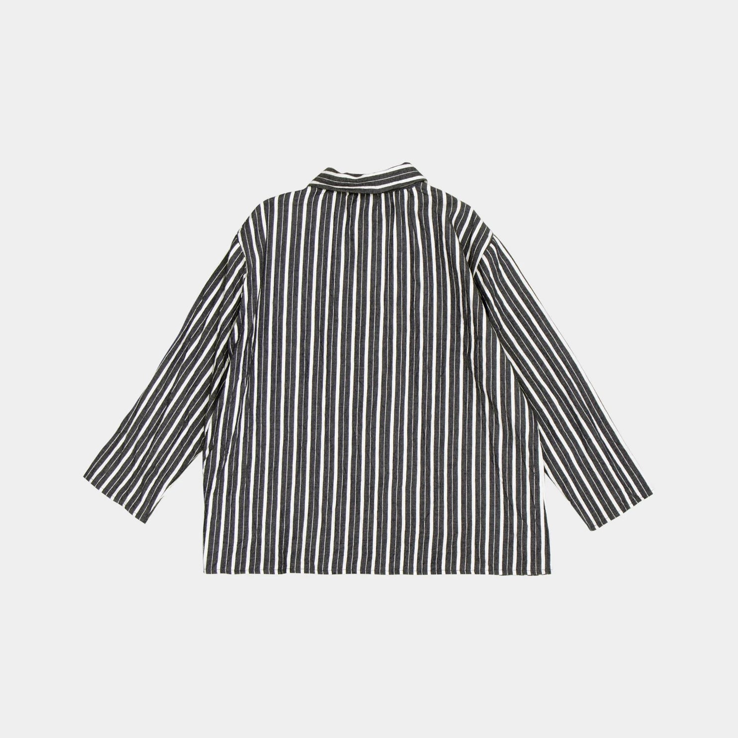 Boys Grey Stripes Cotton Shirt