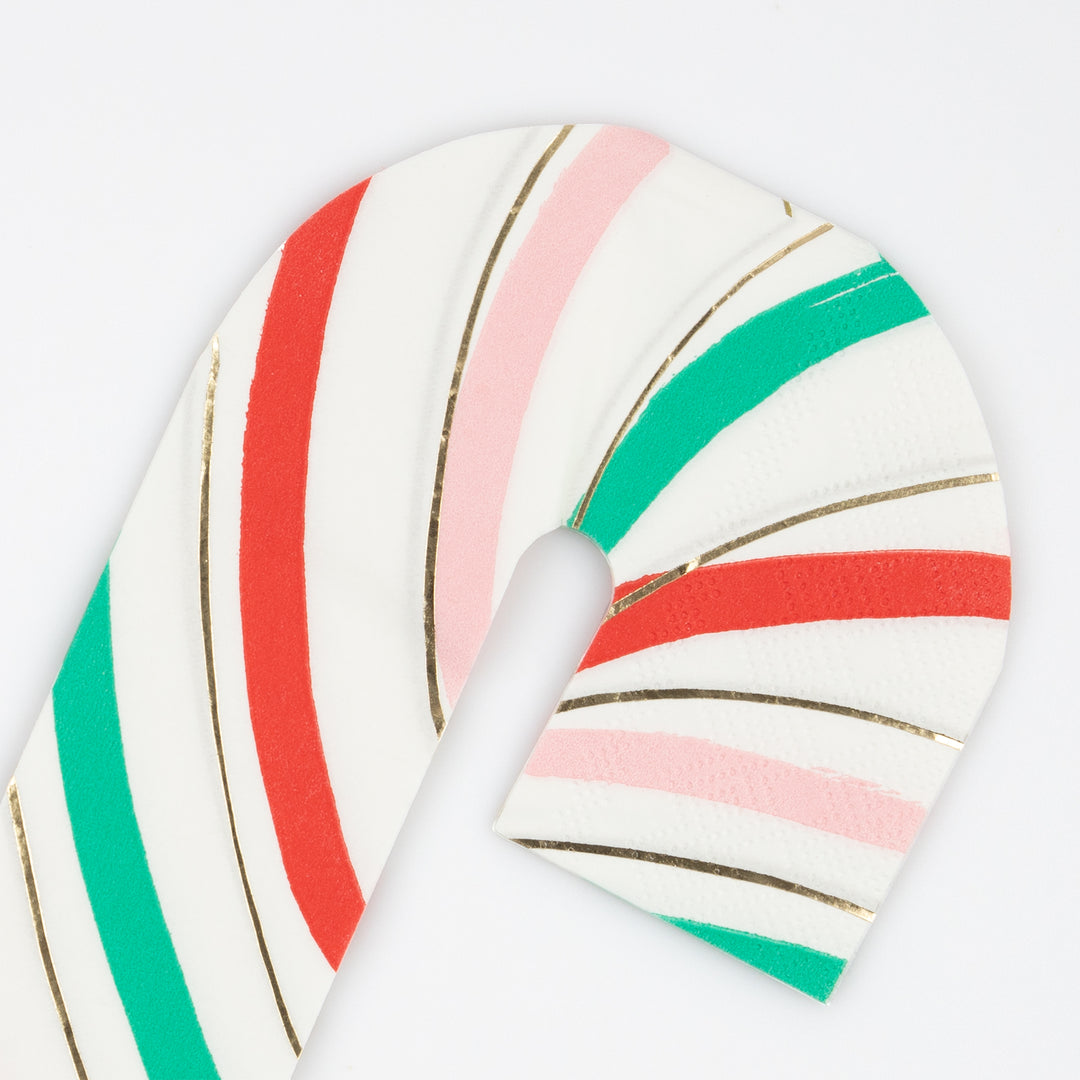 Stripy Candy Cane Napkins (x 16)