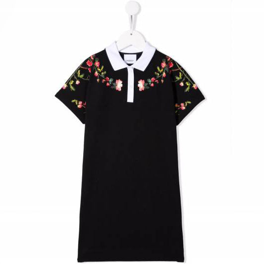 Girls Black Printed Cotton Dress