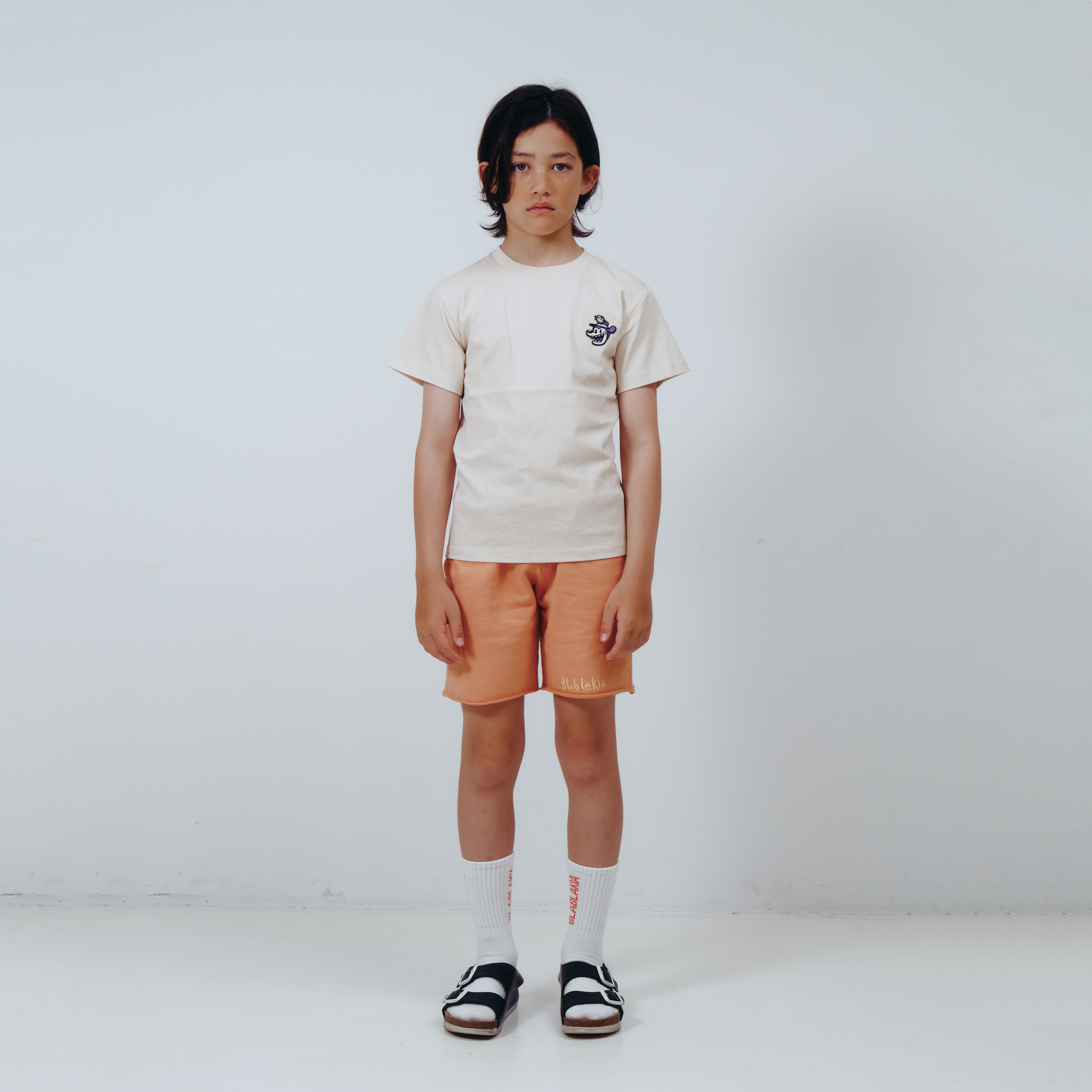 Boys & Girls Beige Cotton T-Shirt