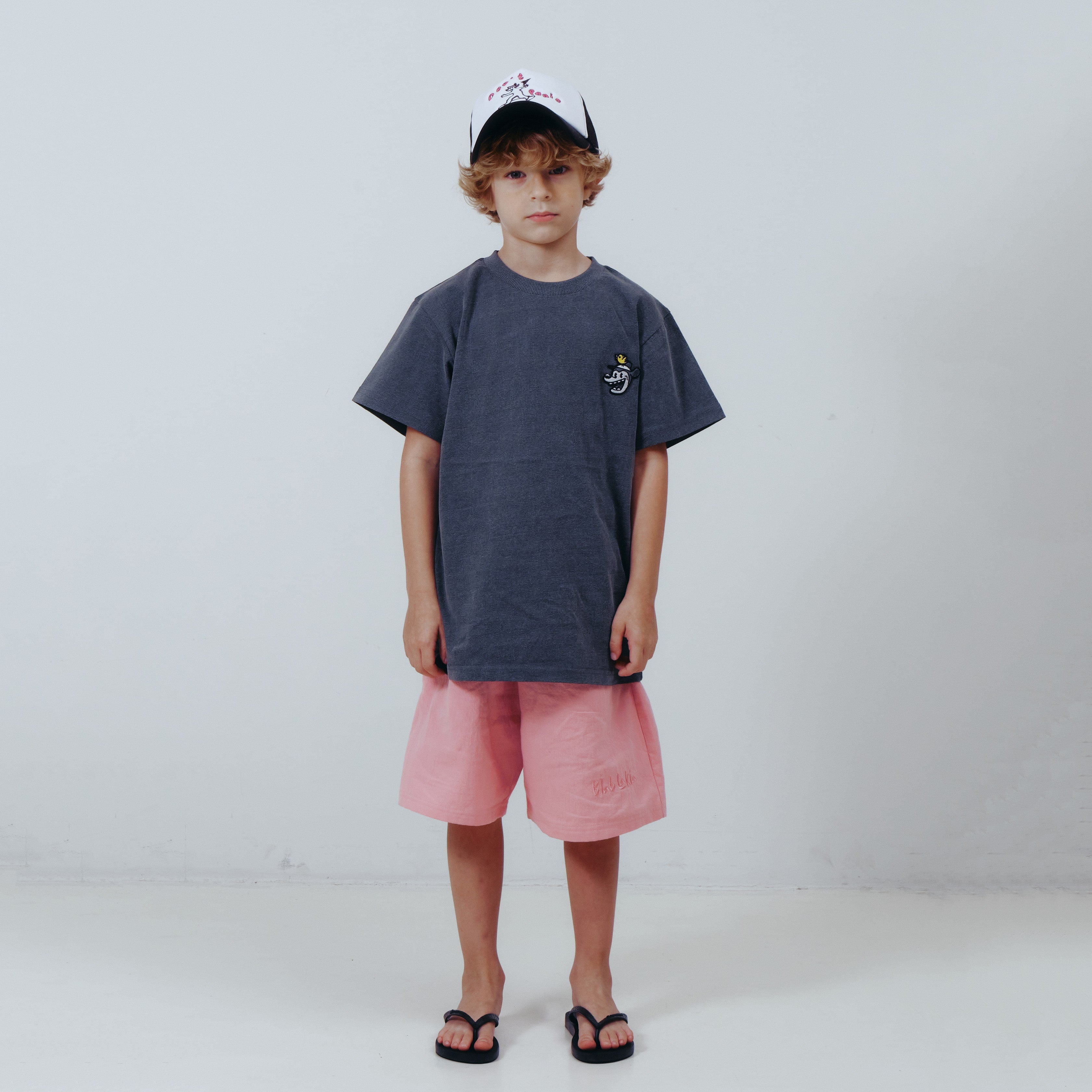 Boys & Girls Black Cotton T-Shirt