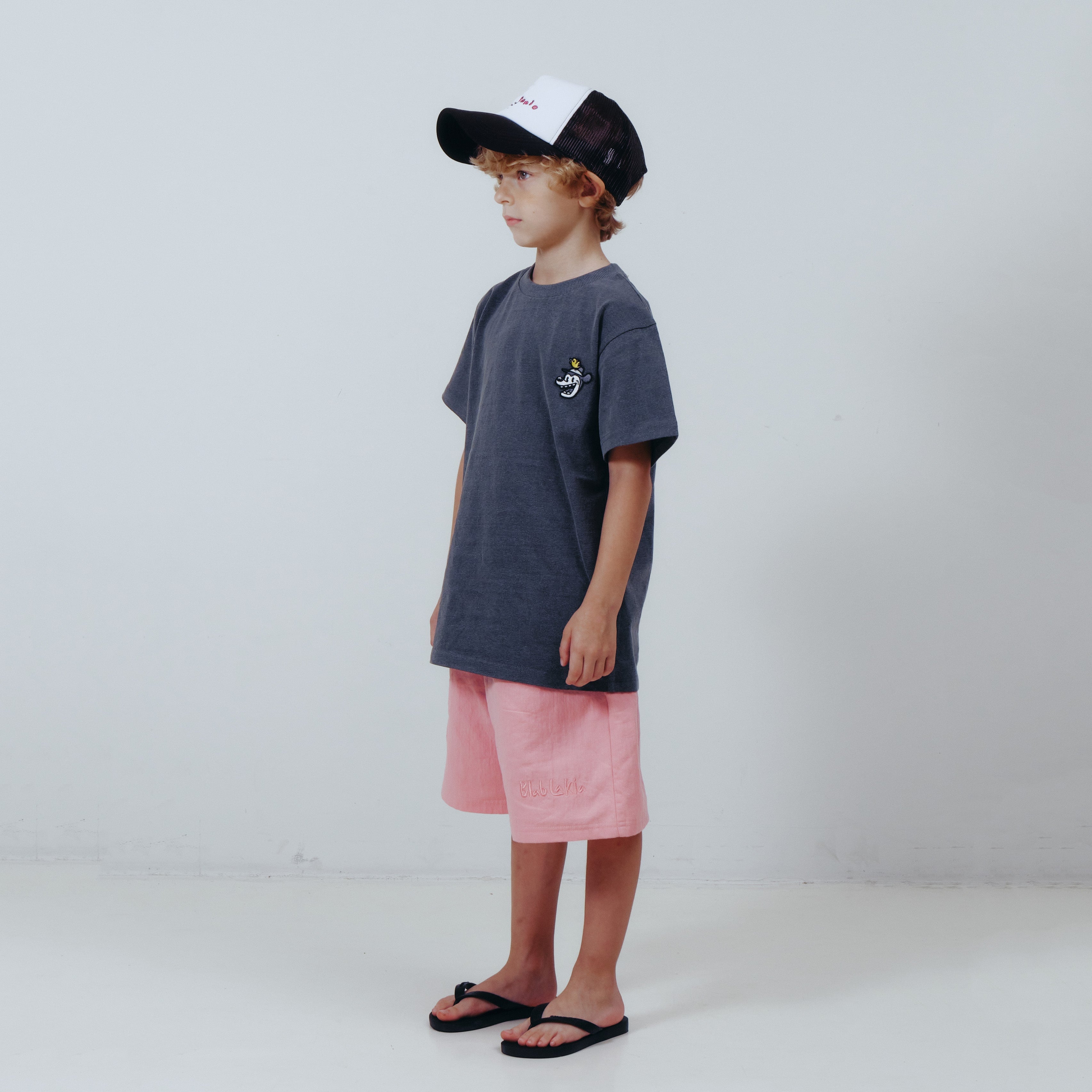 Boys & Girls Black Cotton T-Shirt