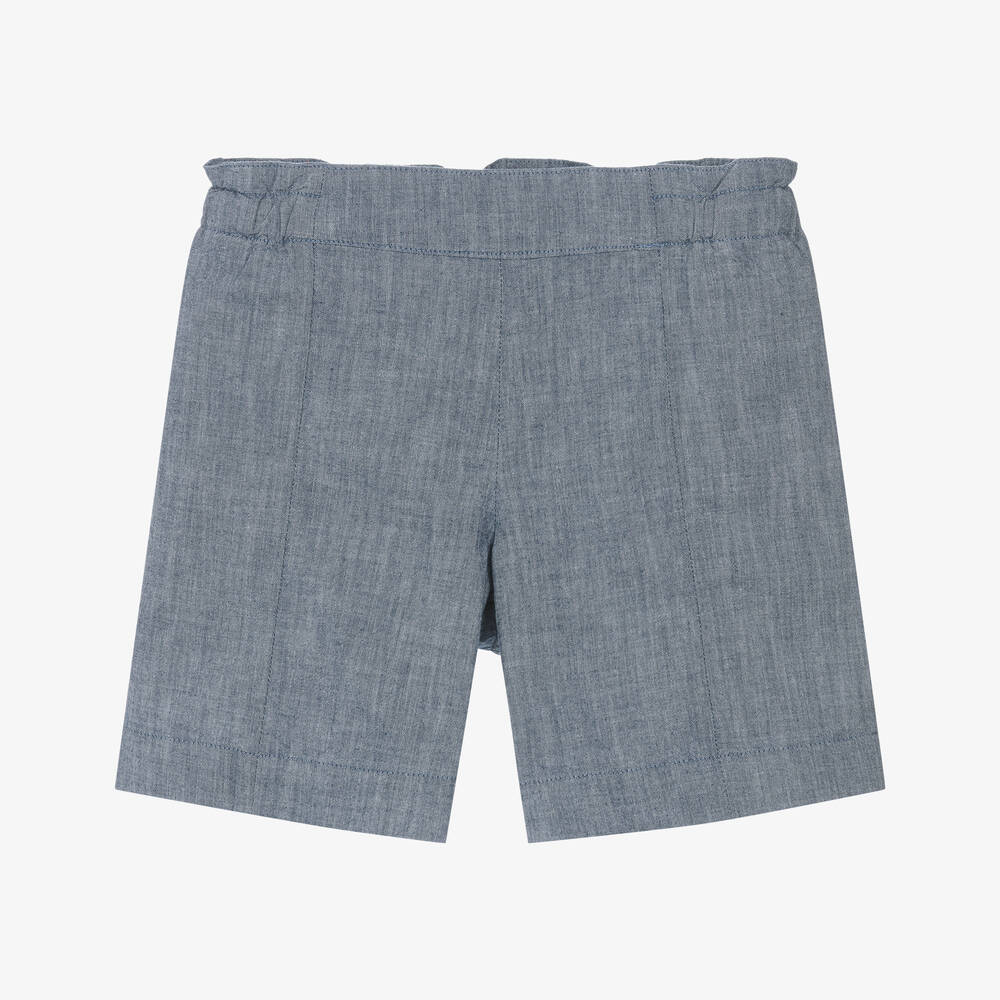 Girls Blue Cotton Shorts