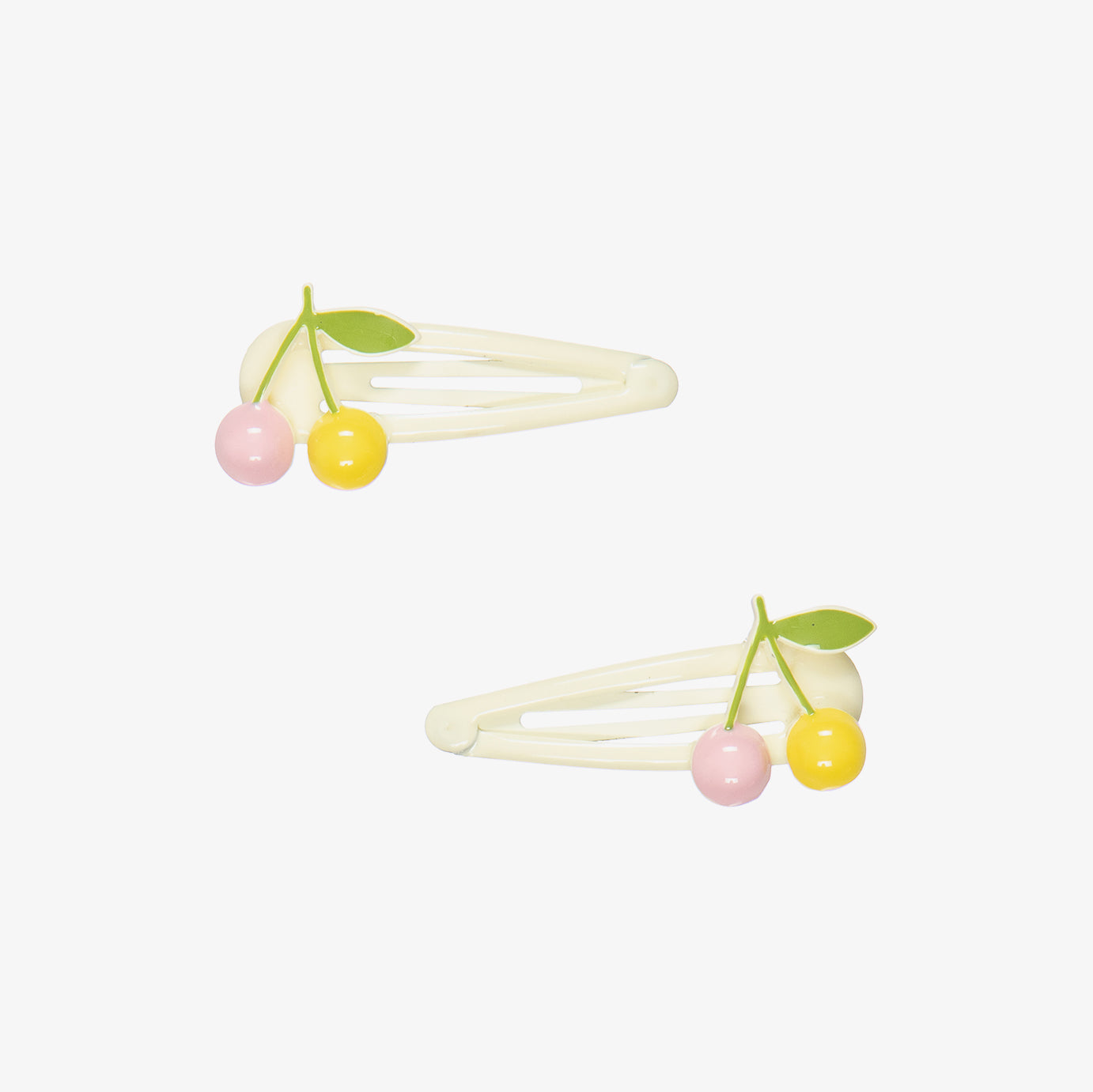 Girls White Cherry Hair Clips
